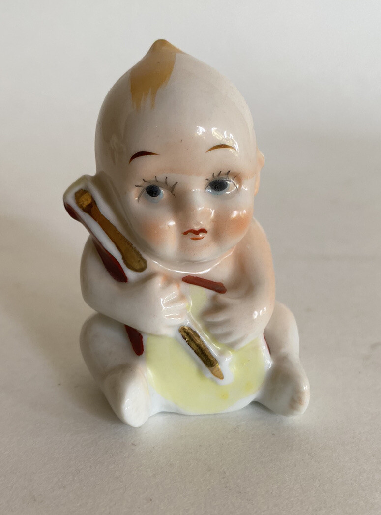 5pcs Vtg Kewpie Musician Figurines Japan Tuba-Violin-Cello-Drum-Mandolin