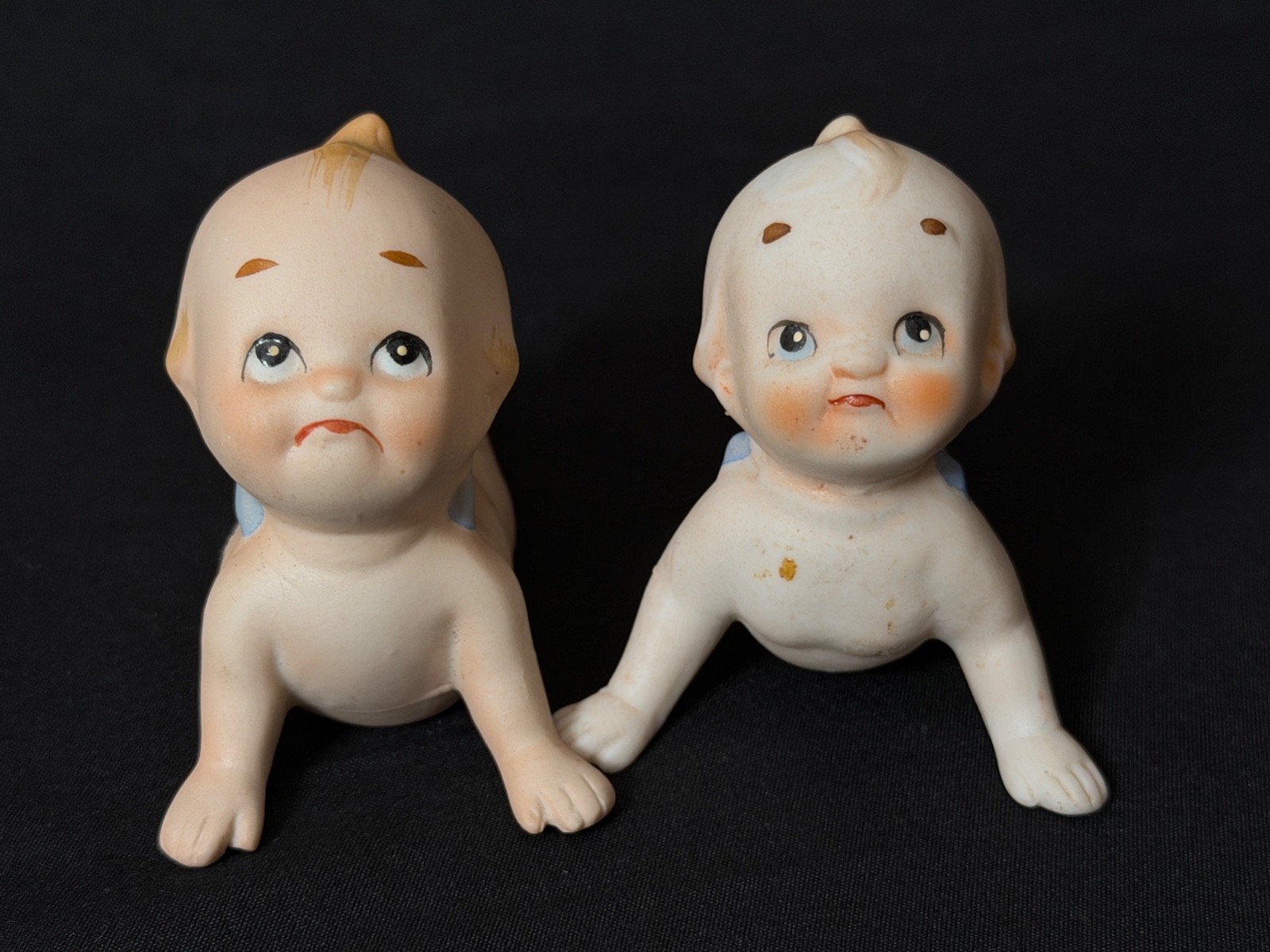 5 Cute Vintage Lefton Enesco Japan Bisque Porcelain Kewpie Doll Figurines
