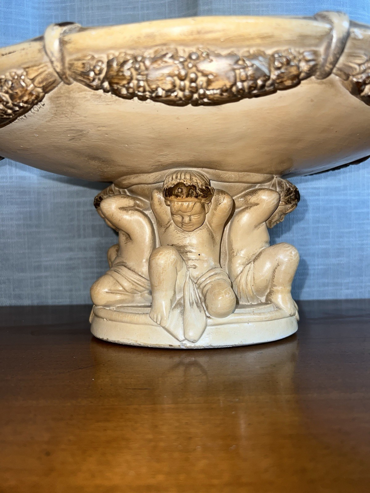 Rococo Cherubs Plaster pedestal 60’s Mid Century Decor