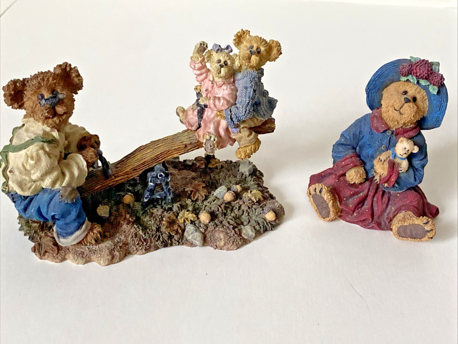 Boyds Bears & Friends Bearstone Collection Lot 2 Figurines Molly Jeff & Mamie B