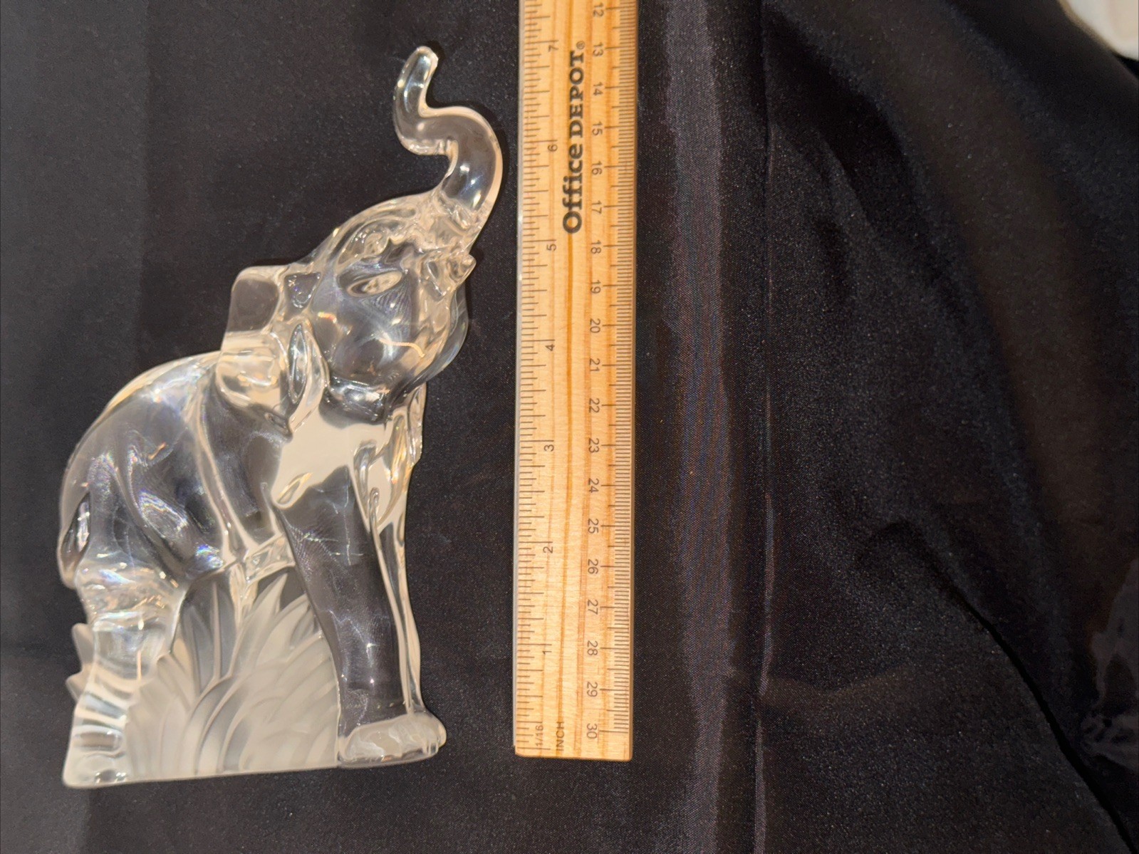 Lenox 1994 Crystal Elephant with Trunk Raised. Perfect Condition.
