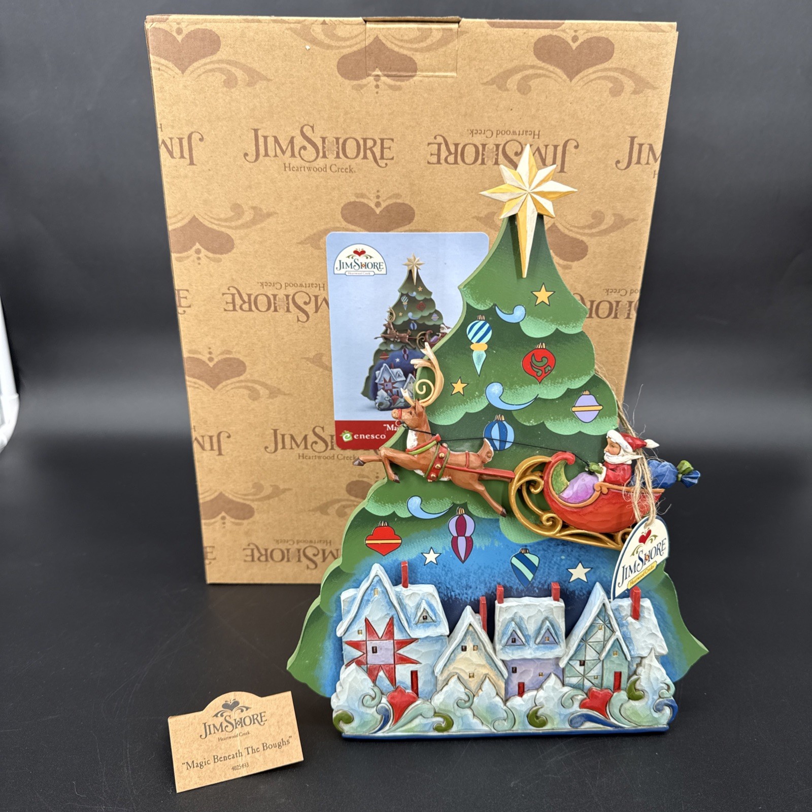 Jim shore Magic Beneath The boughs Plaque Christmas 4025493 Rare 2011