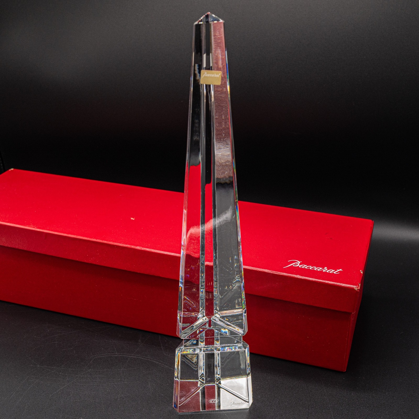 Baccarat Crystal France Osiris Obelisk Sculpture 15 1/4” in Box – FREE USA SHIP