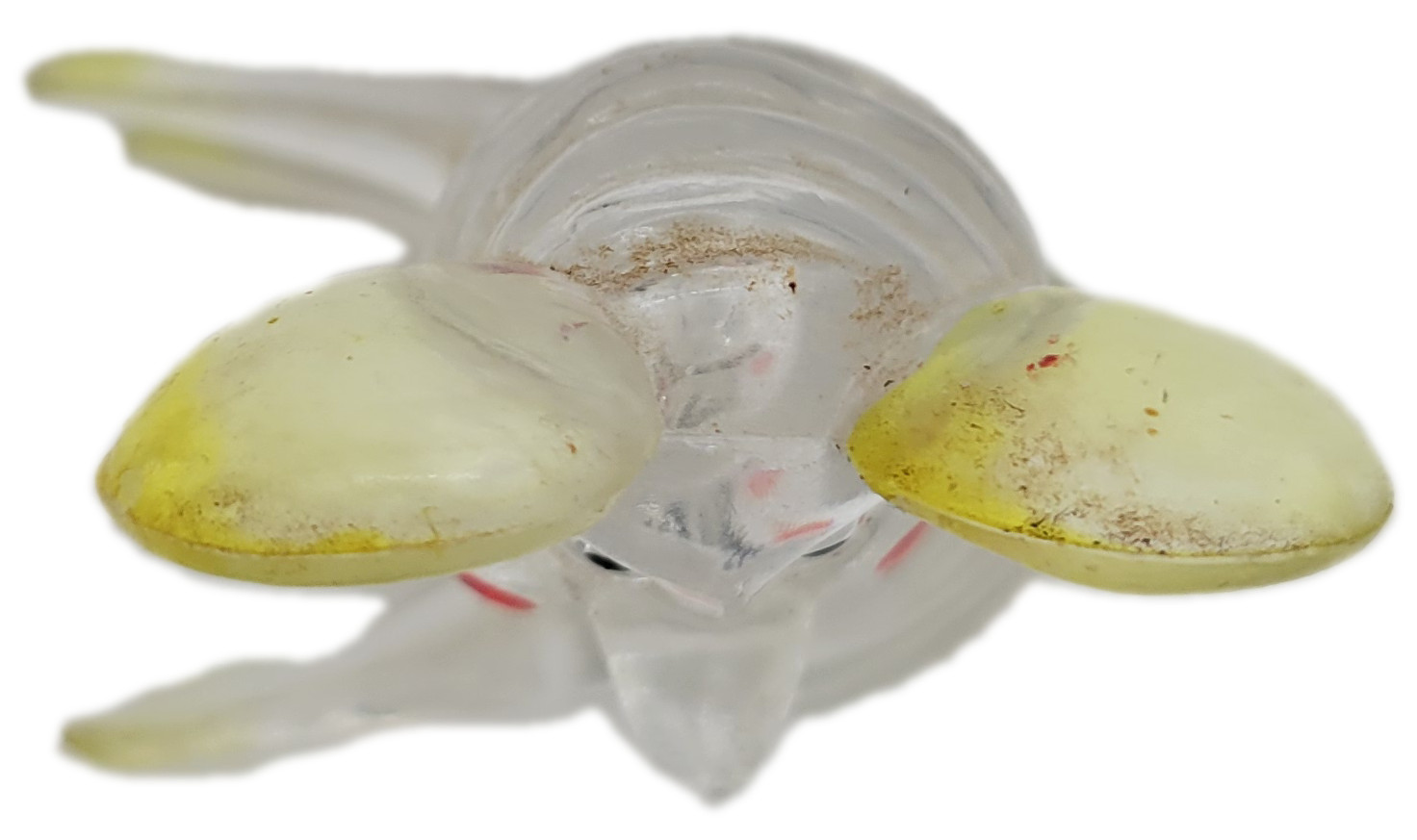 Vintage Lucite Plastic Mouse With Yellow Accents Figurine Made in Hong Kong