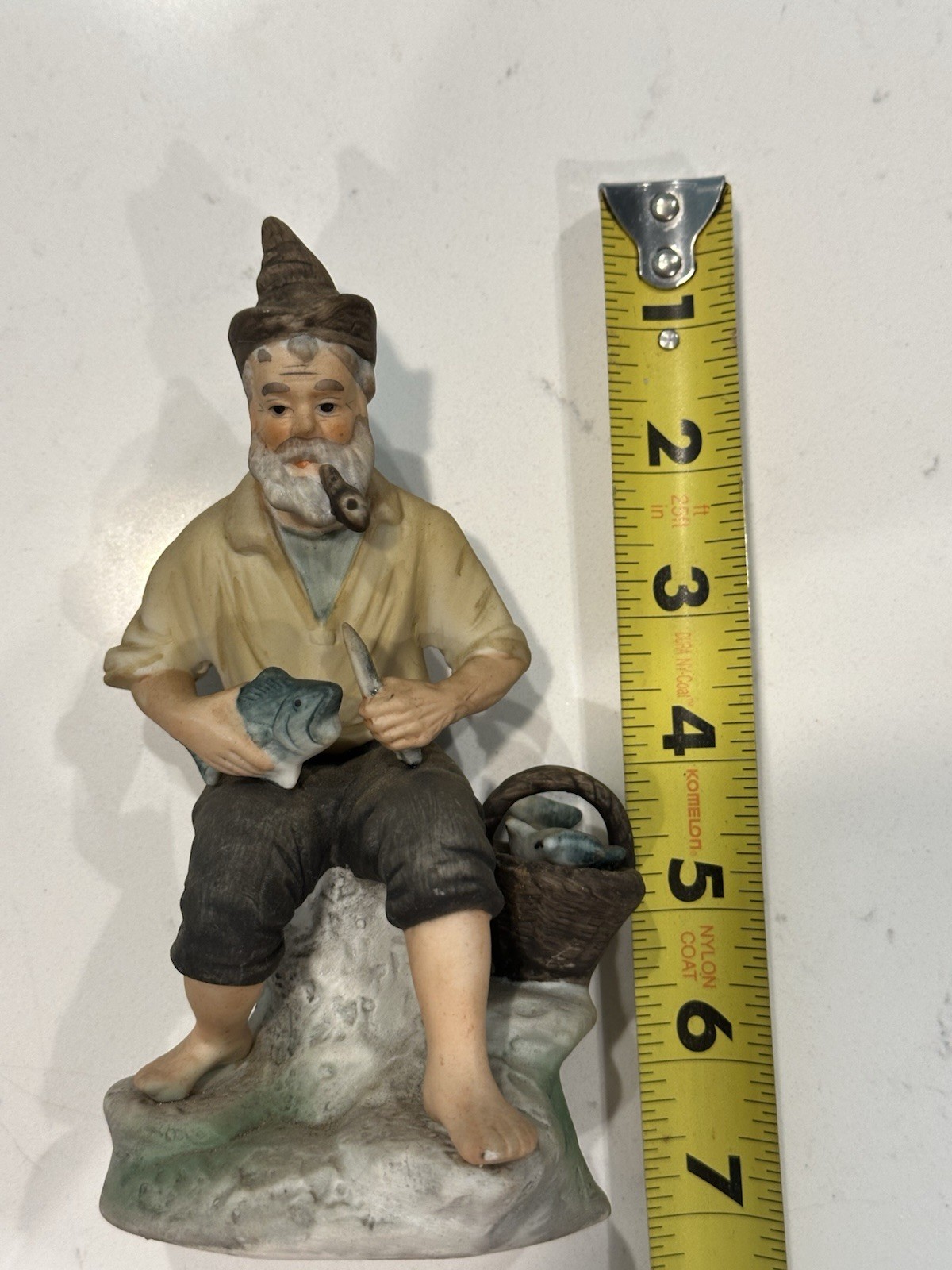 Antique Capodimonte Figurine “LUCKY FISHERMAN” Early 20th Century Italy