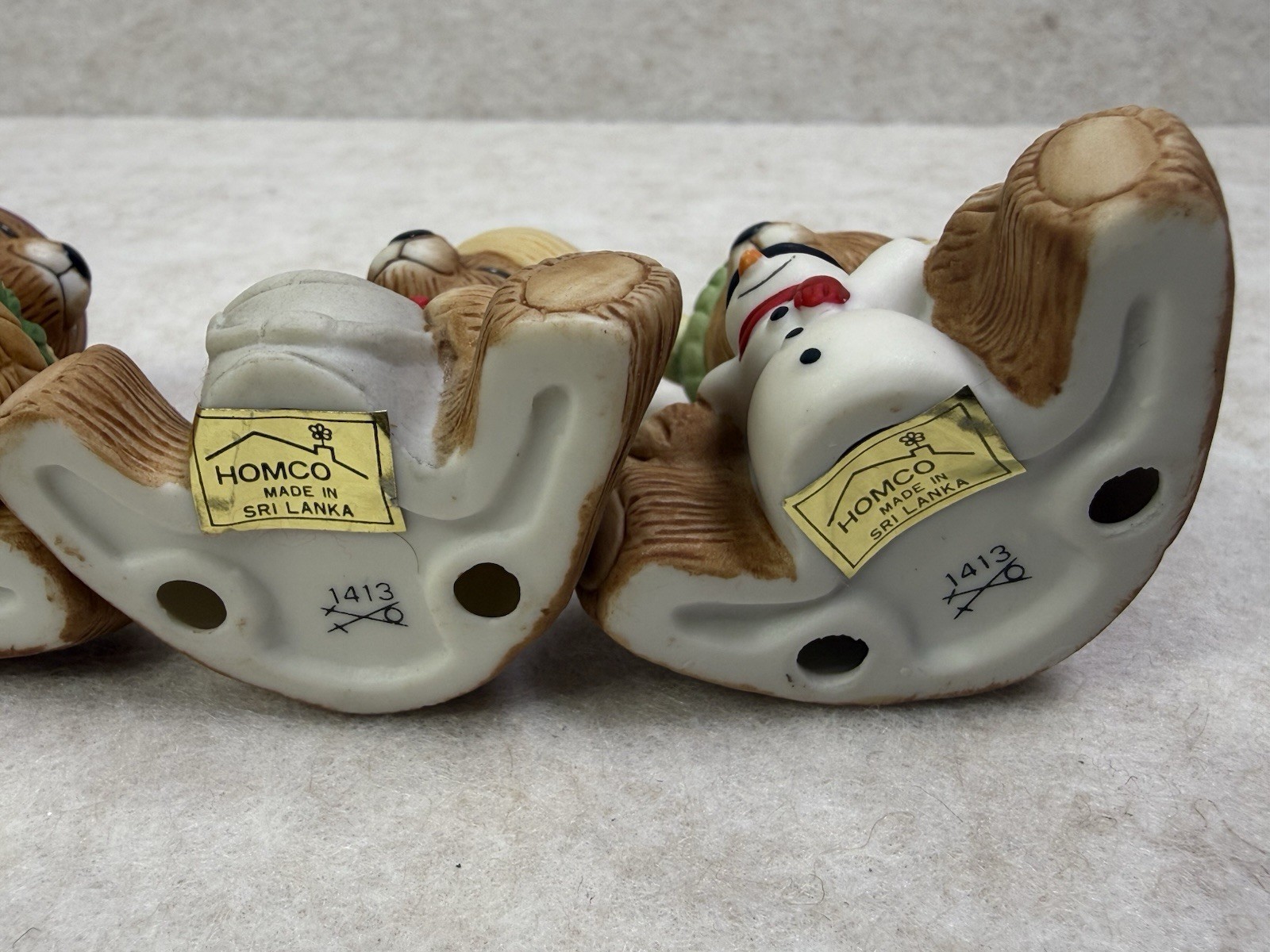 VTG Set Of 4 Homco Miniature Bears Ceramic Figurines #1413 – Mixed Seasons