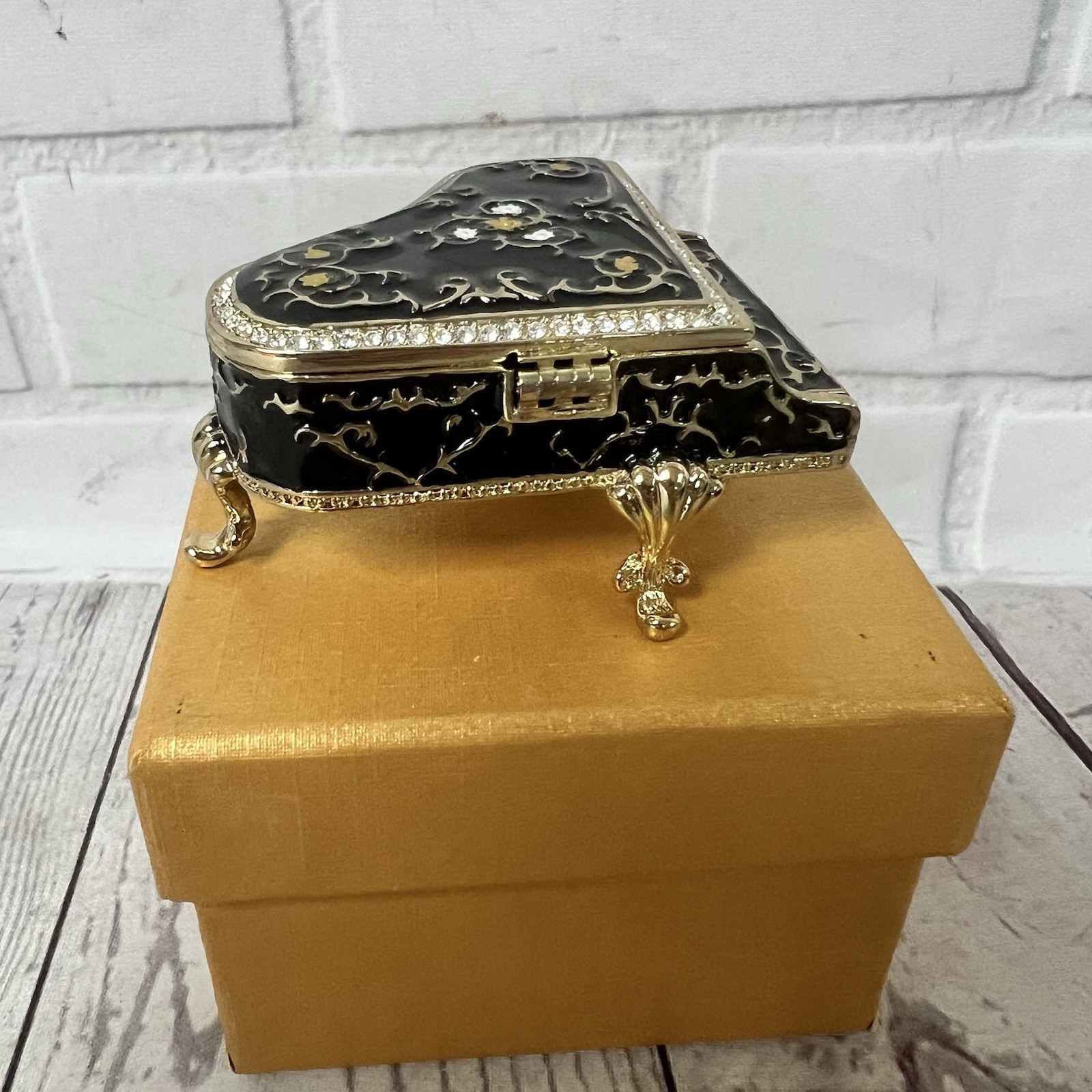 Department 56 Bejeweled Collection VINTAGE PIANO Trinket BOX Enamel Miniature