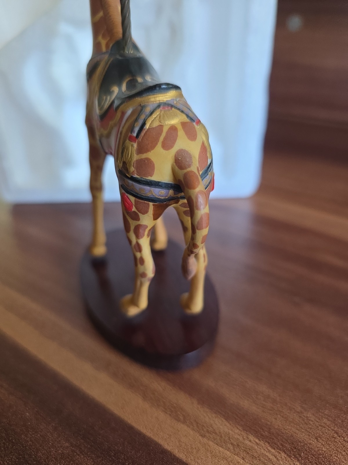 1988 Franklin Mint The Treasury Of Carousel Art Giraffe Figurine On Wood Base