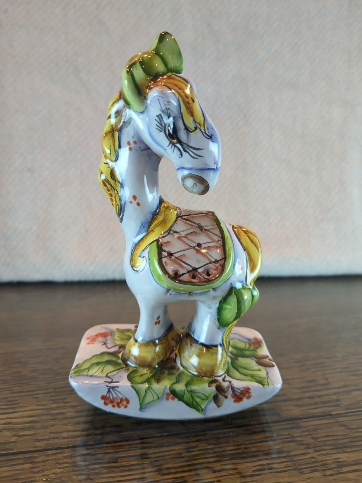 DAUGAVA Hand Painted Ceramic Rocking Horse 8″ Riga City Latvia Circa 2000