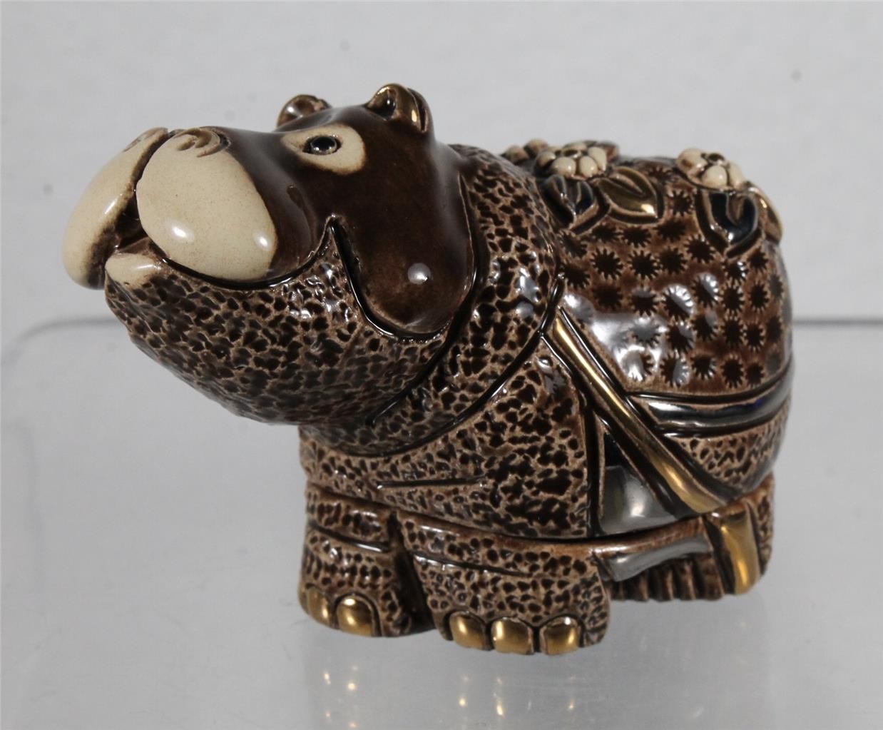 DeRosa Rinconada – HIPPOPOTAMUS Lidded Box – 1613 – Silver Anniversary – RETIRED