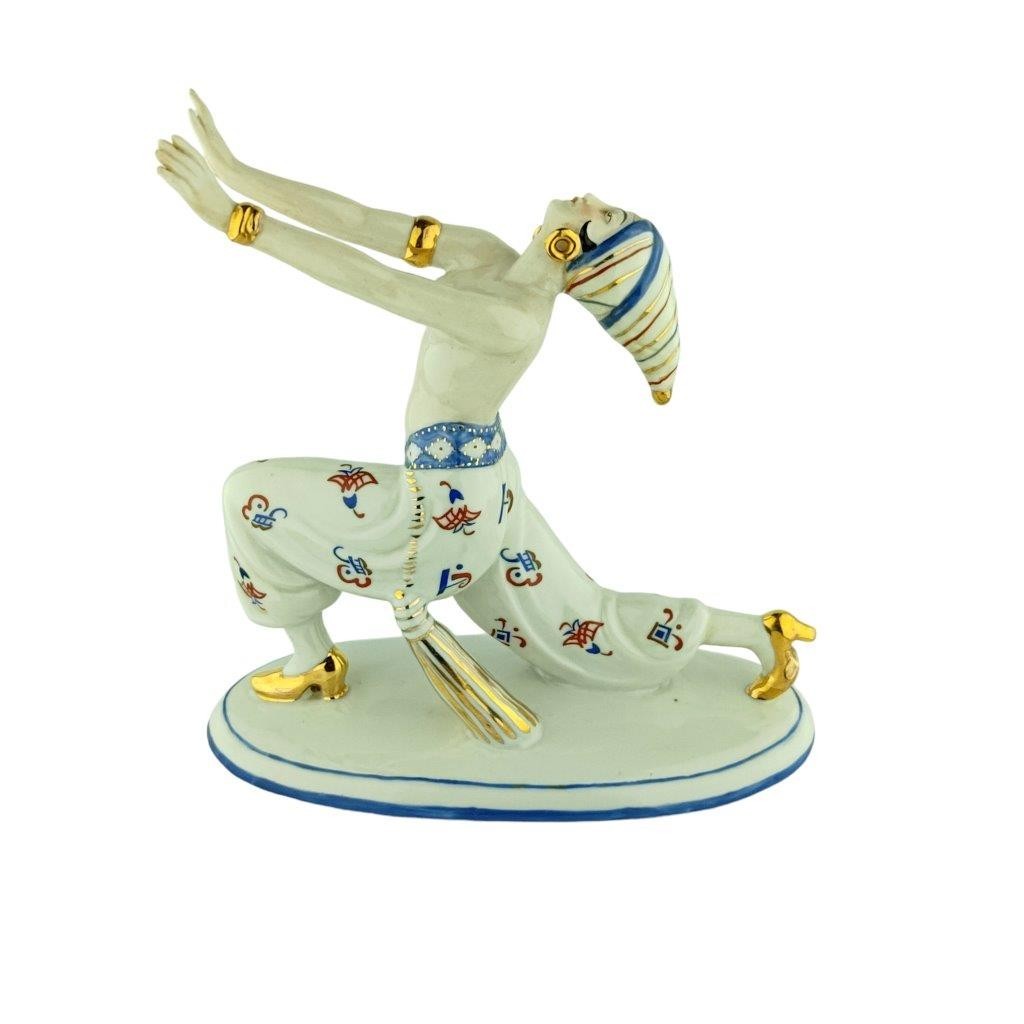 Unterweissbach Art Deco Porcelain Dancer Figurine Germany 1920s