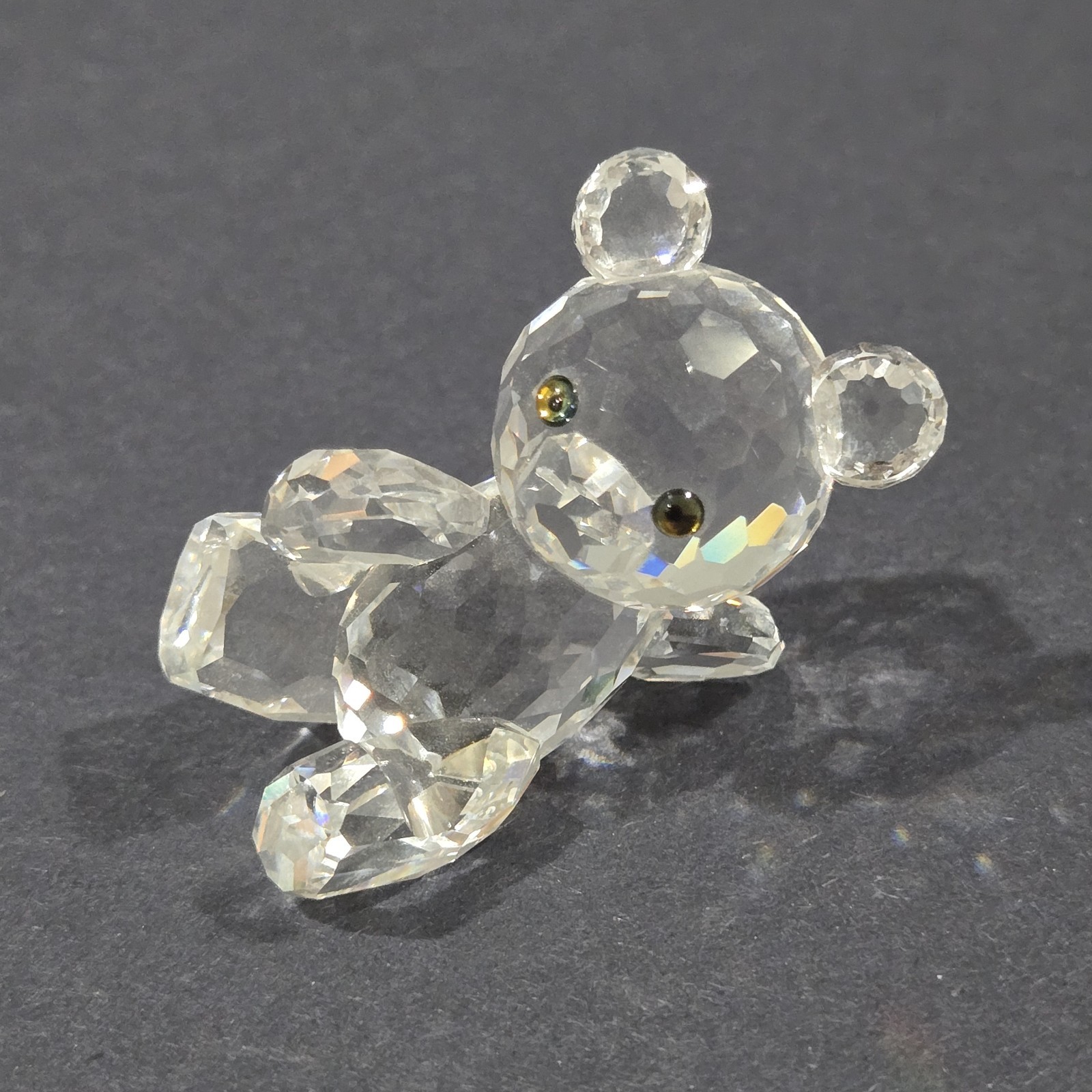 SWAROVSKI CRYSTAL PLAYFUL TEDDY BEAR FIGURINE – NO BOX 1 3/4″ – 1 1/4″