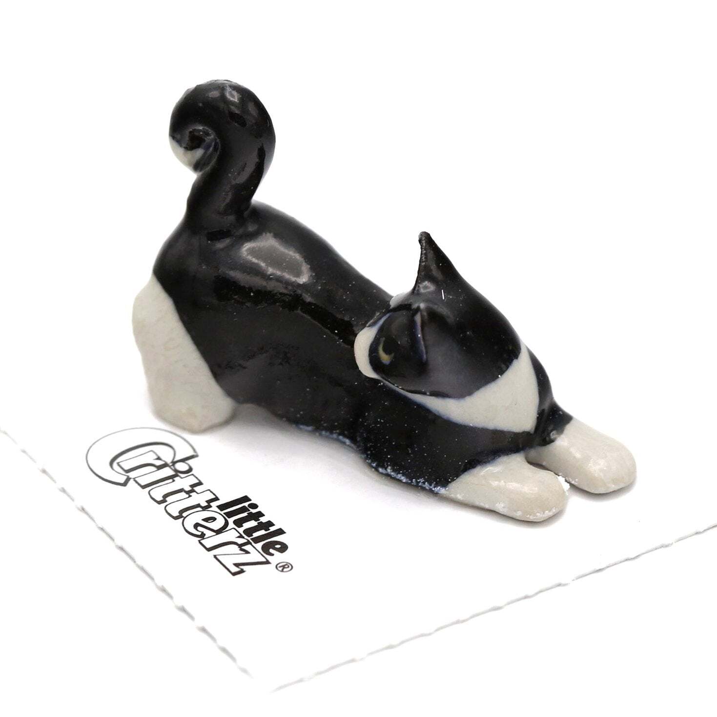 Little Critterz Cat – Tuxedo Kitten “Chessie” – Miniature Porcelain Figurine