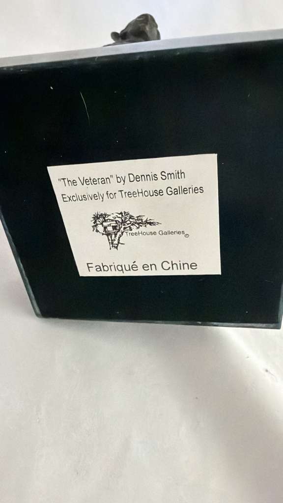 TreeHouse Galleries Dennis Smith “The Veteran” Signed Bronze Sculpture 7.25in