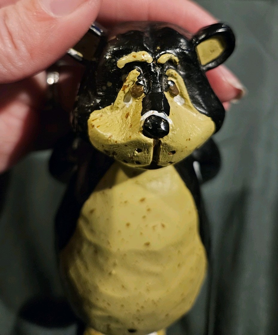 Ceramic black bear standing figure, Vintage Style