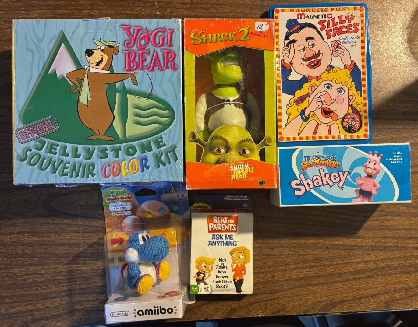 Game and Figurine Lot for Kids ~ Shrek/Sea Monkeys/Yogi Bear/Silly Faces/Yoshi