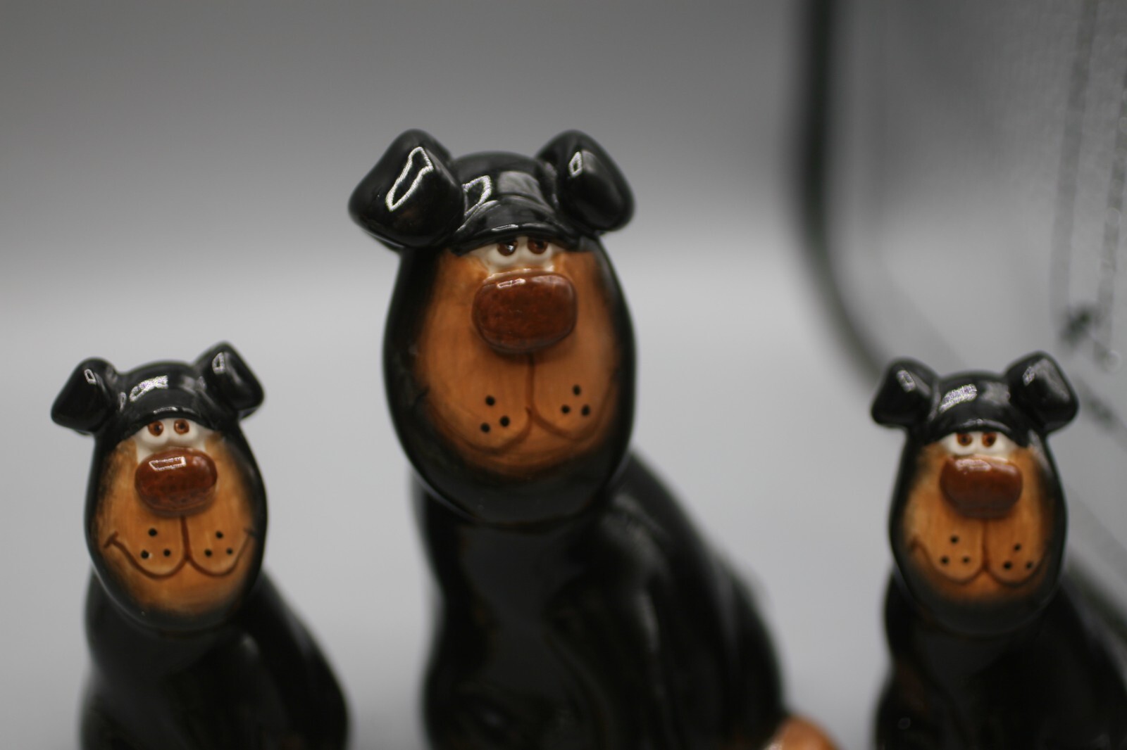 3 Douglas Russ Berries ROTTWEILER Porcelain Dog Figurine M4