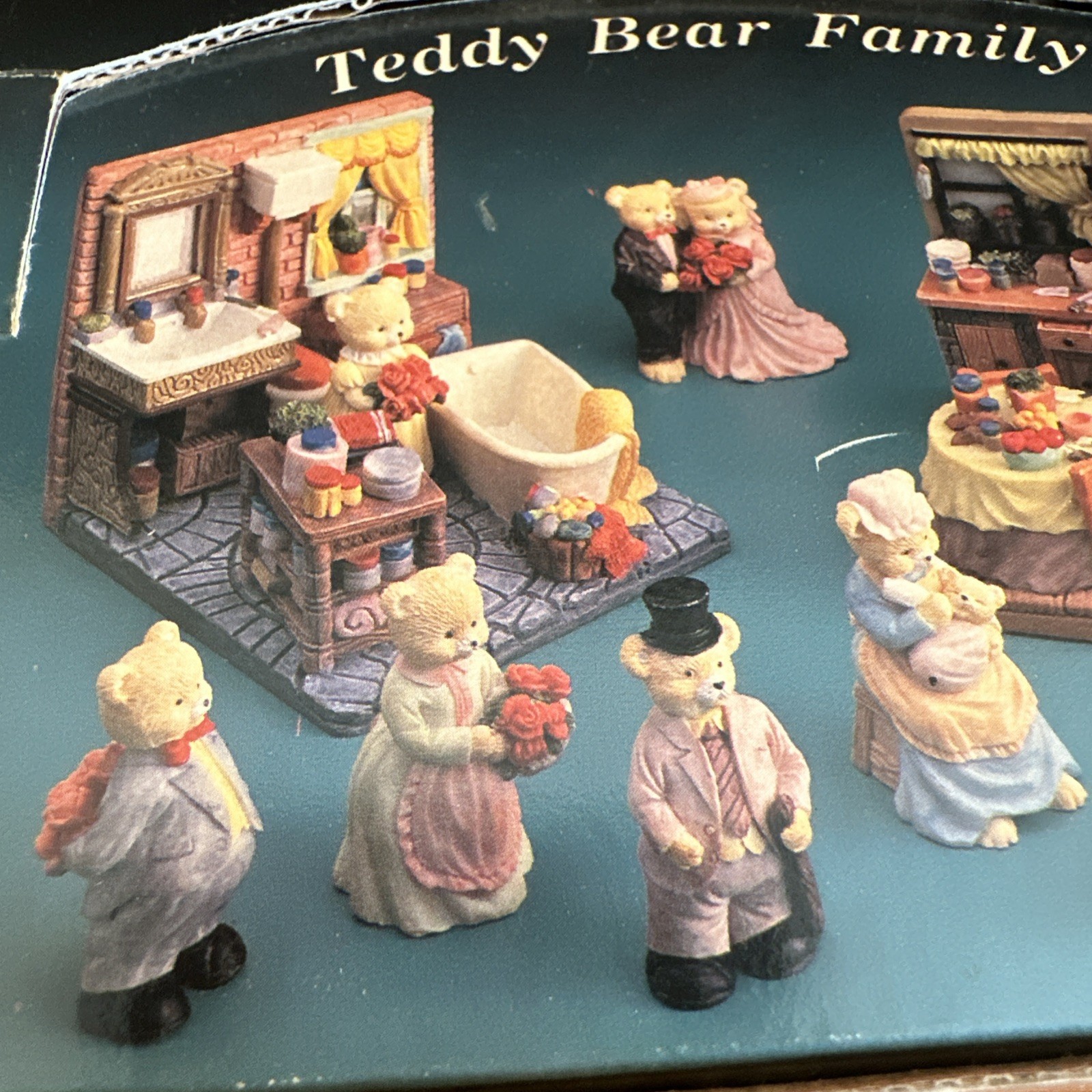 Teddy Bear 🧸 Family Figurines Complete Set Of 12