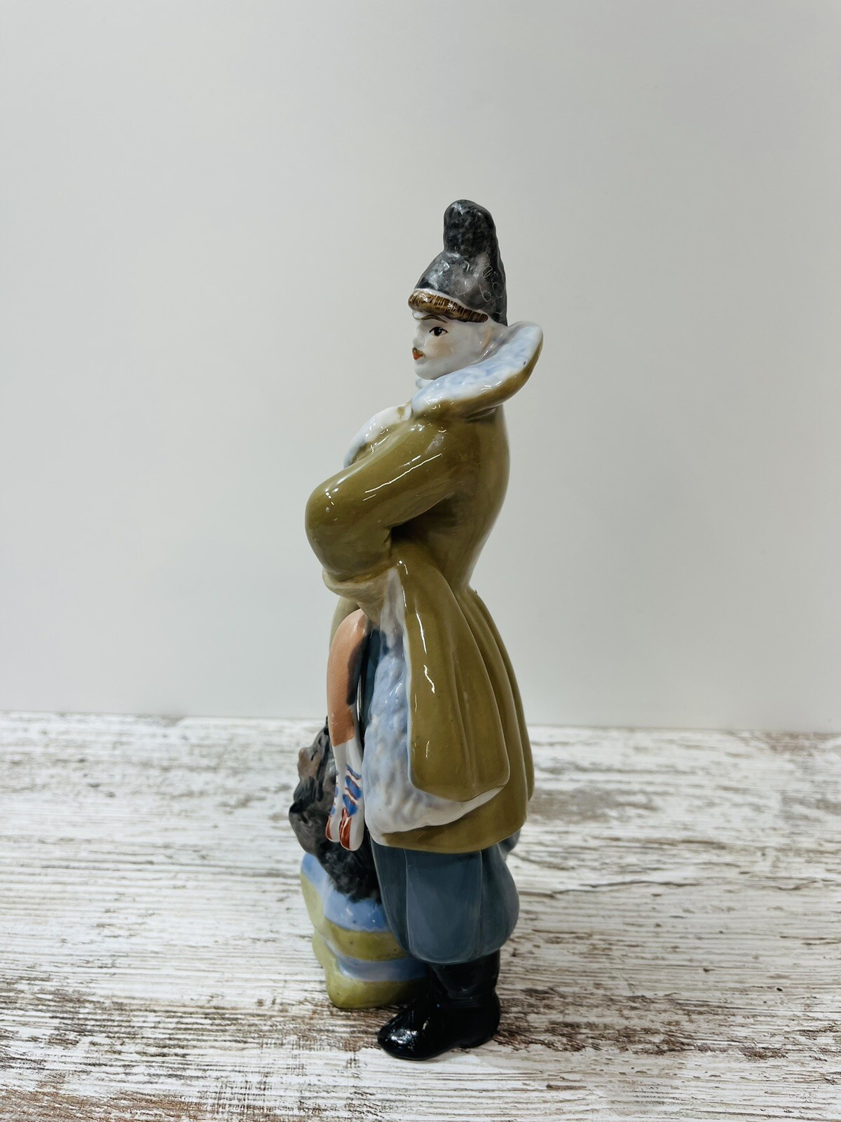 Rare Vtg 1980s USSR Statue Figurine Kiev Man Monkey Porcelain Marked Stamped