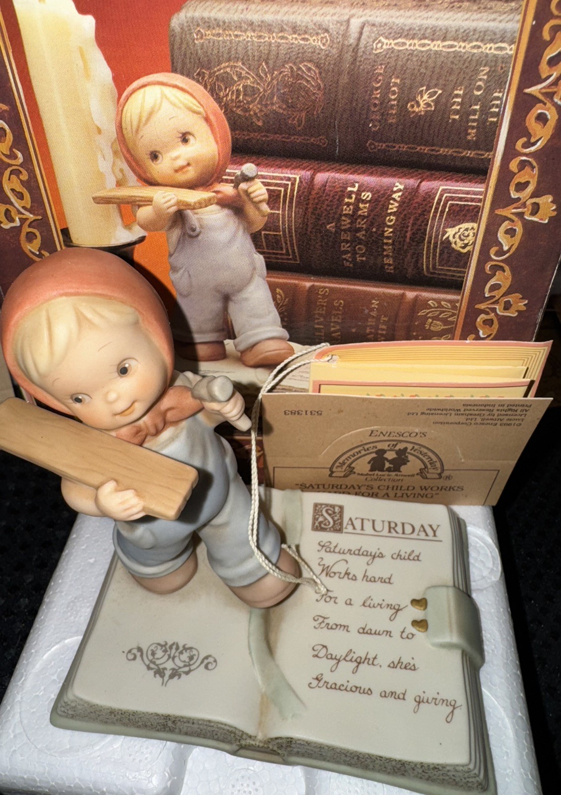 VTG. Enesco Memories Of Yesterday complete set of days of the week still in box