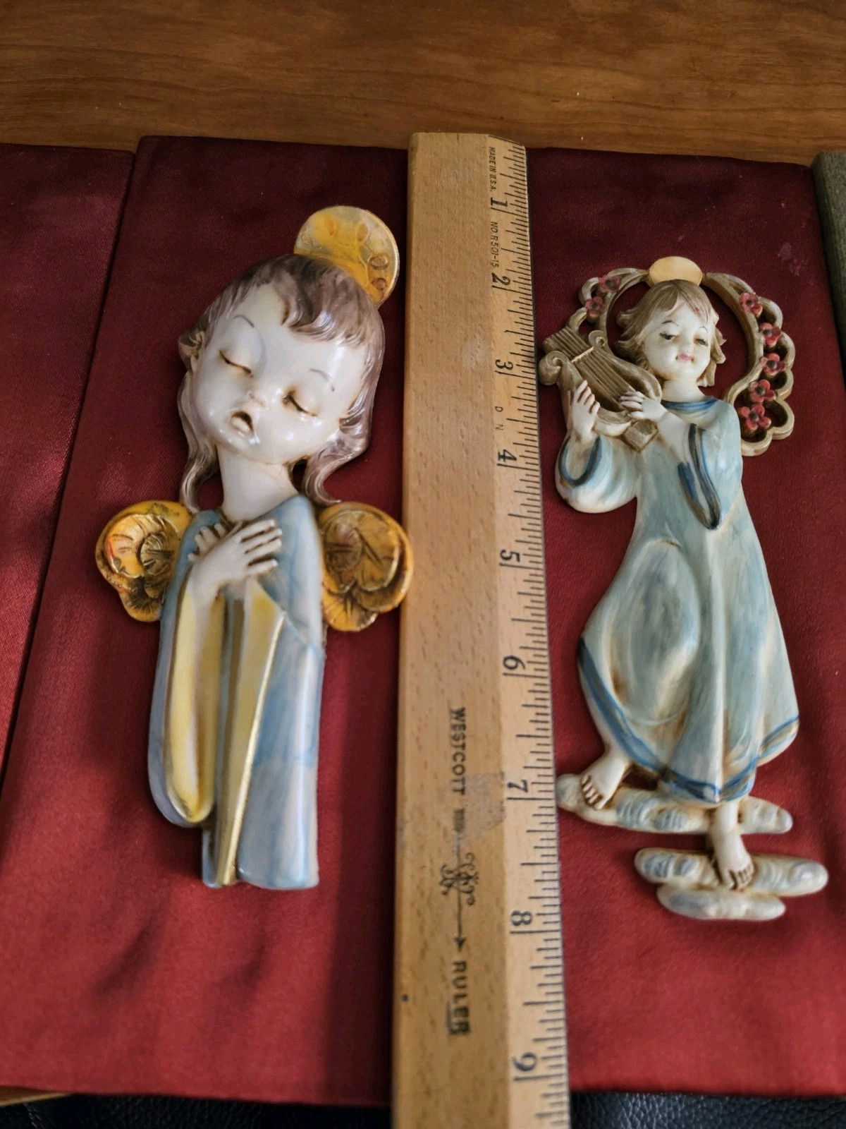 Vintage Baroque Style 3D Resin Angel Plaques Made In Italy EUC AS IS Lot Of 4