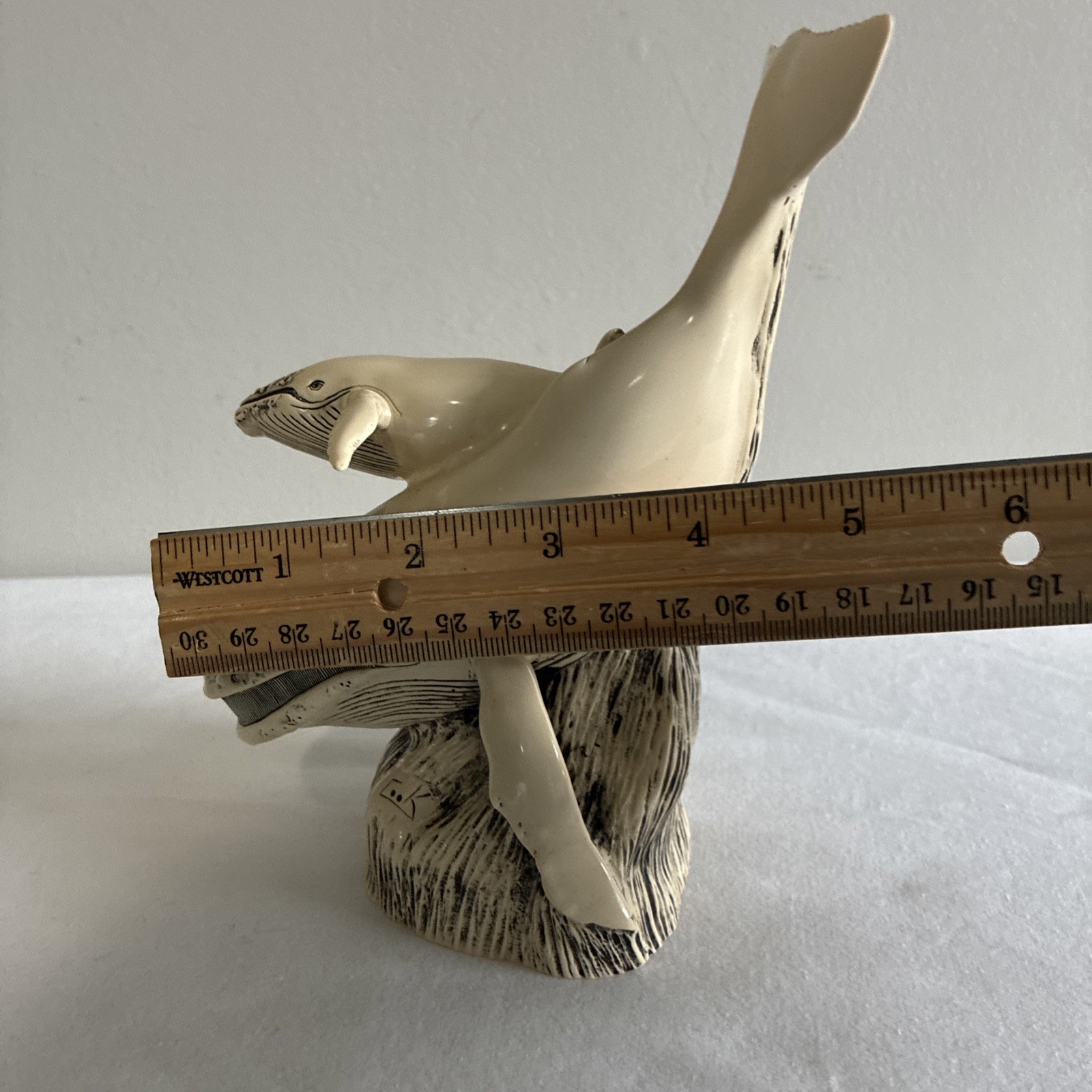 Beautifully Sculptured Humpback Whale with Calf Figurine -G.H. Cook Company