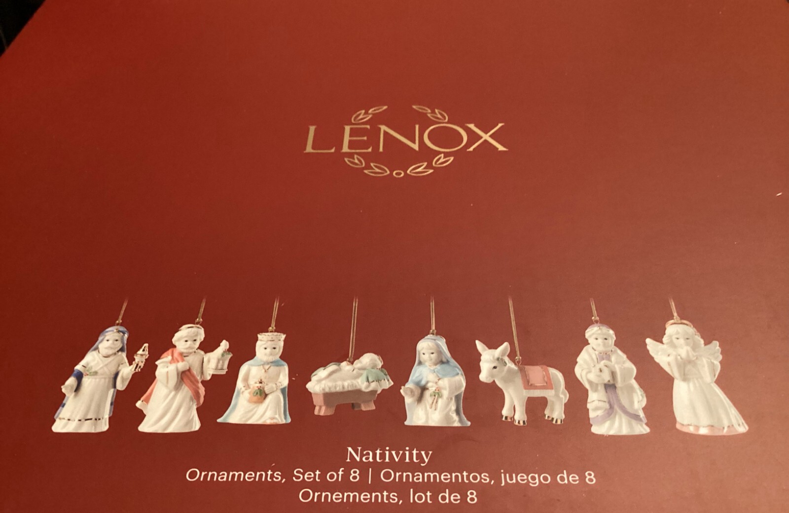Lenox First Blessing Nativity Ornament Set of 8 Pieces New in Box