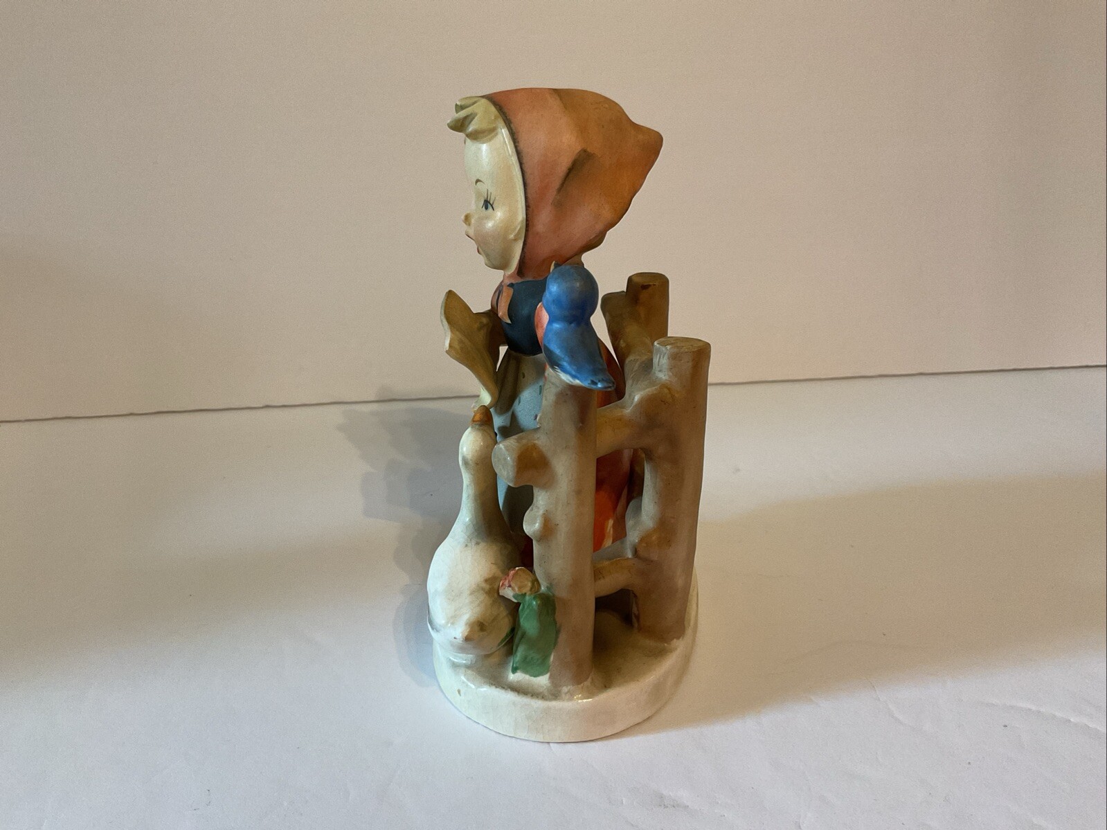 Vintage Erich Stauffer Girl Singing 8028 Figurine Arnart Japan Blue Bird Duck A1