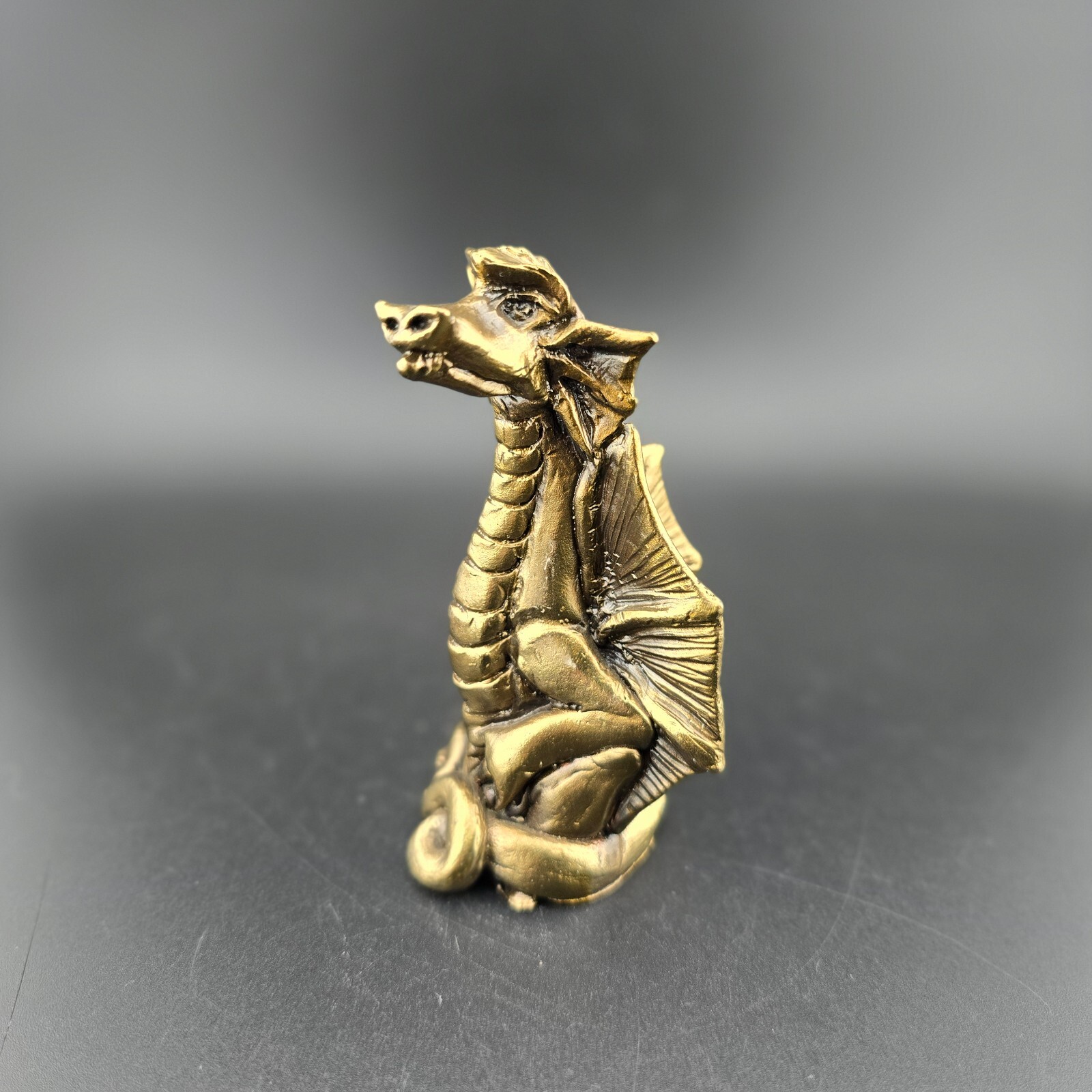 Vintage Brass Metal Dragon Chinese Mythological Figure Handmade