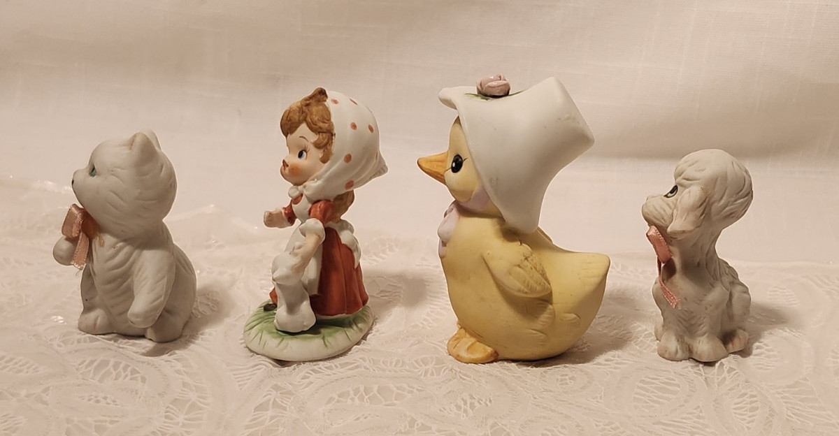 5 Bisque Porcelain Figurines – Assorted Makers & Animals 2 – 3.5″ Tall