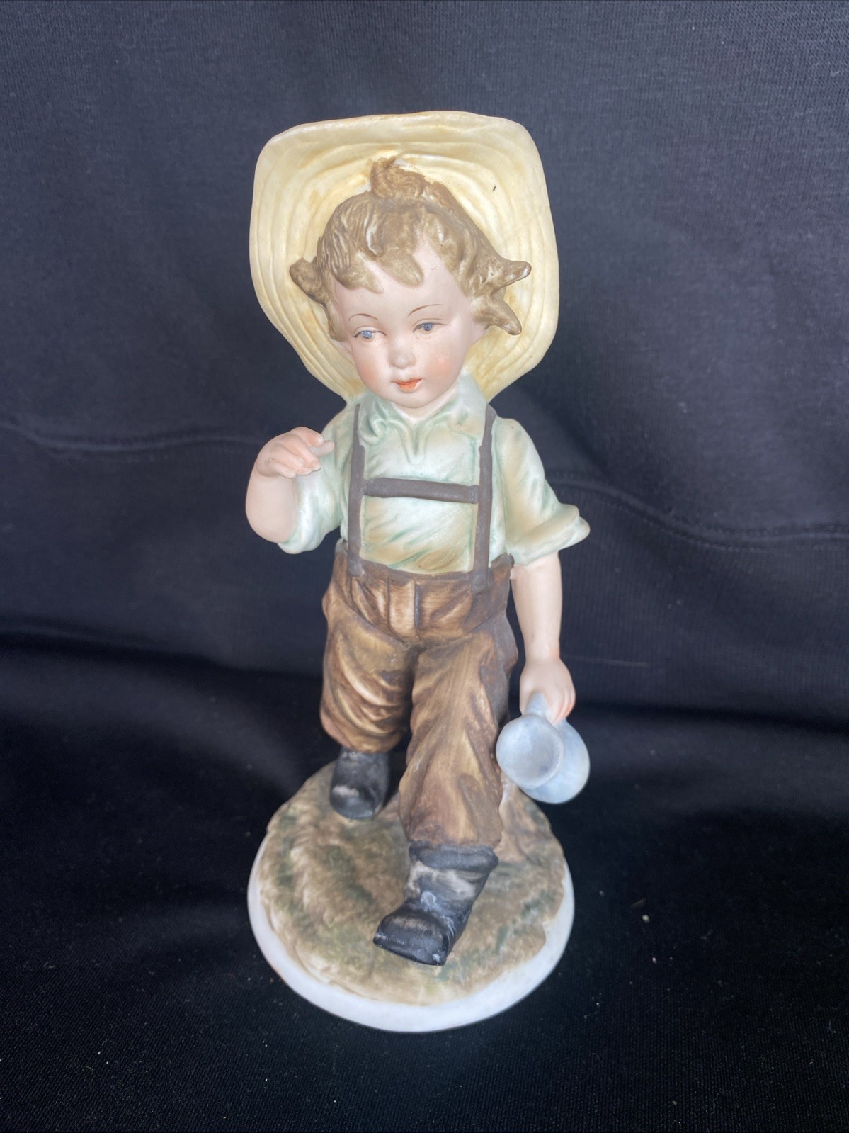 Little Boy Figurine. Highly Collectible. Carrying Water Pitcher. 6 1/2 In Tall
