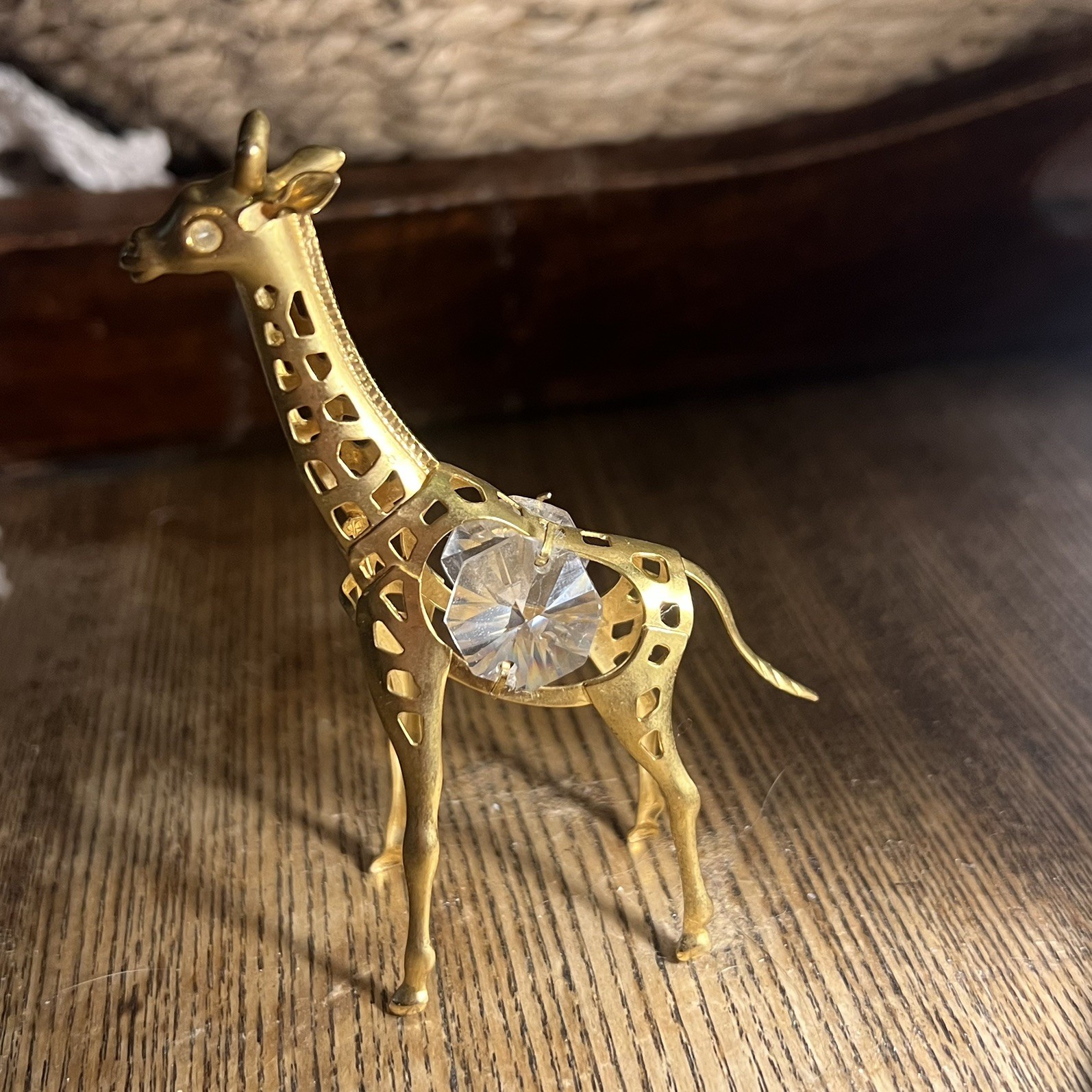 Matashi 24K Gold Plated w/Crystal Giraffe Animal/Trinket /Ornament Figurine Gift