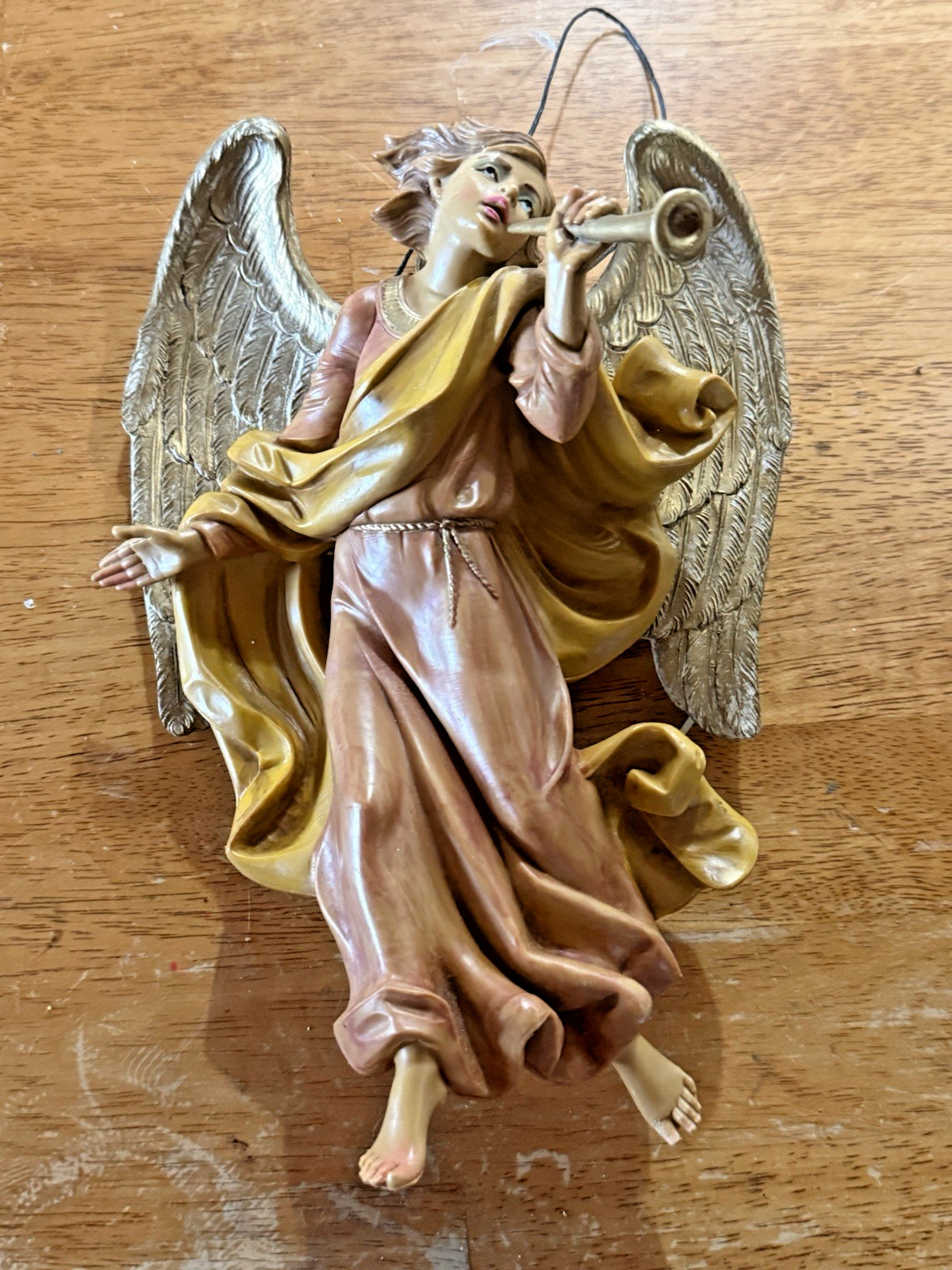 VTG Fontanini Musical Angel Wall Hanger- Plays Hark The Herald Angels Sing