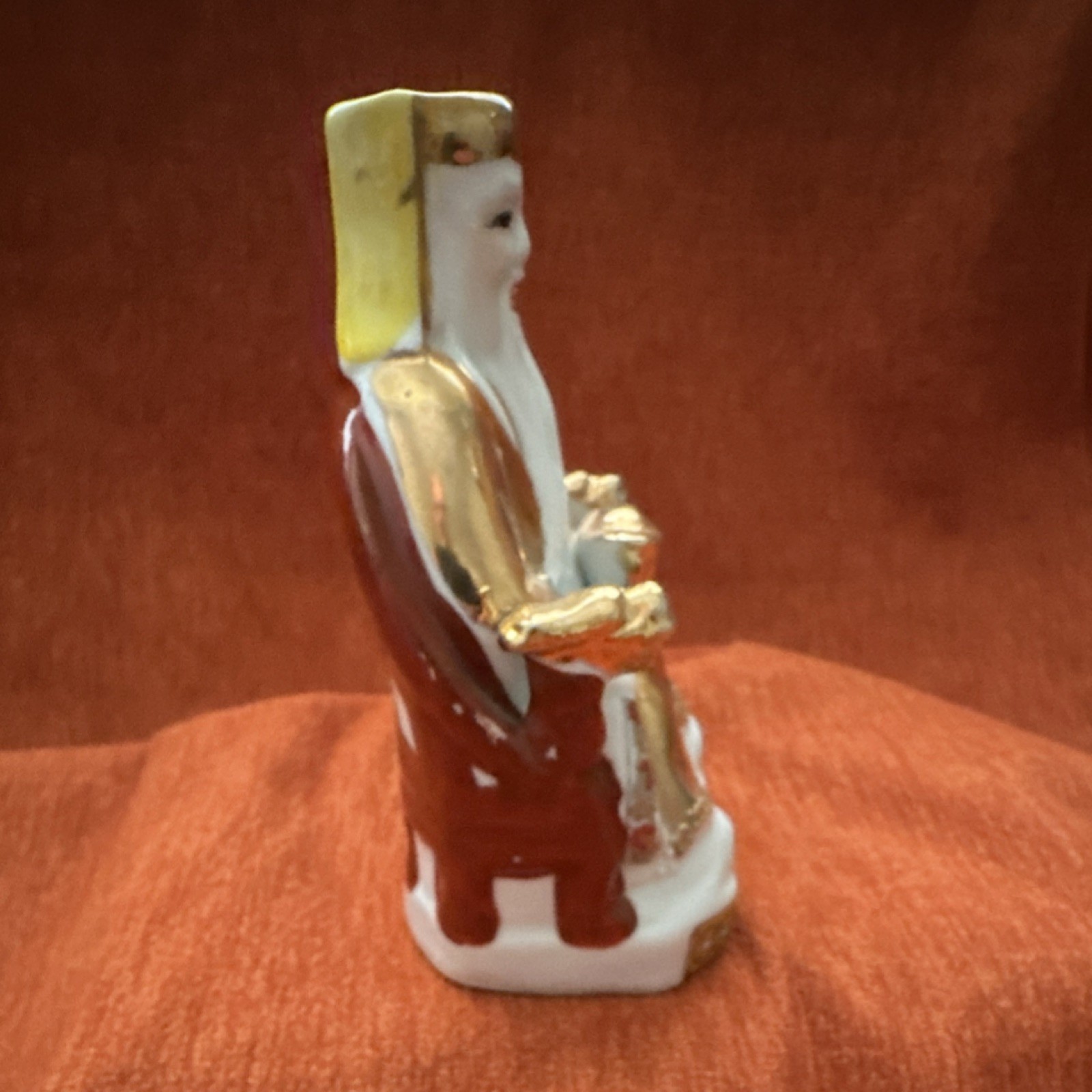 Vintage Ceramic Asian Deity God of Wealth Figurine Statue 6inch Tall