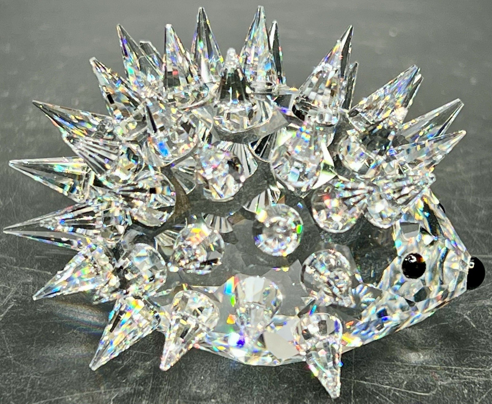 Swarovski Crystal Hedgehog Figurine 1980s Med Retired Austria 2.25in