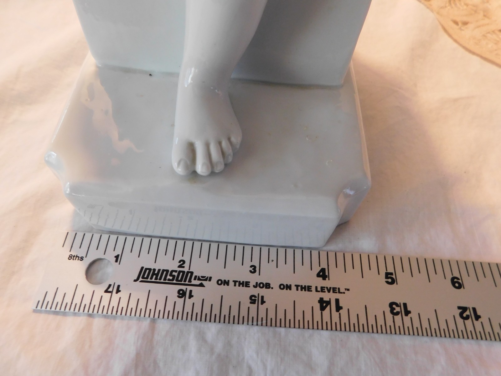 Canova Putto Reading White Porcelain Statue Made in France Figurine