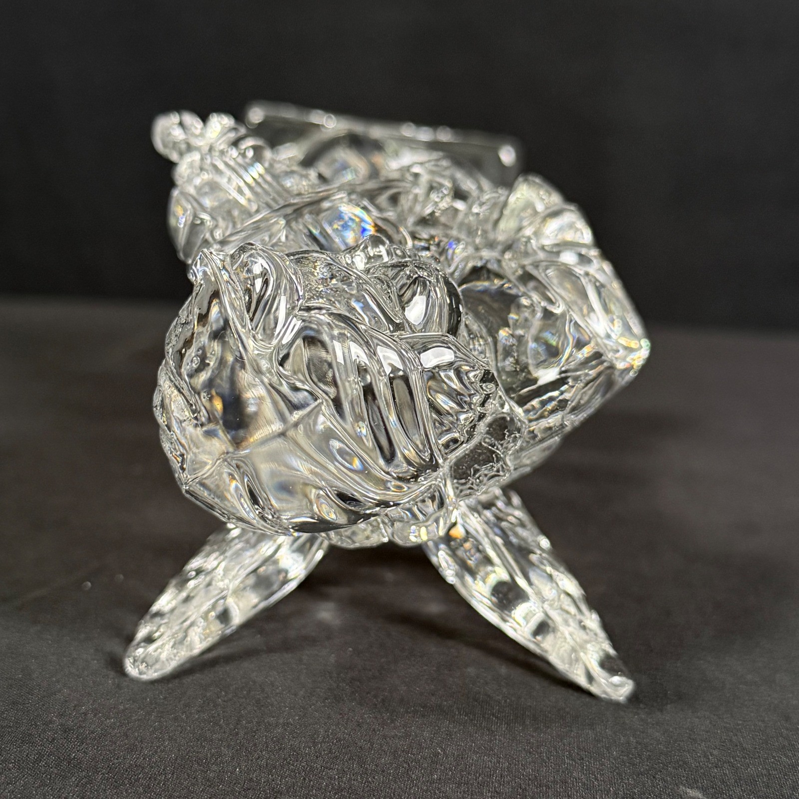 Mikasa Herald Collection Angelic Violin Figurine 7.5″ Clear Lead Crystal Vintage