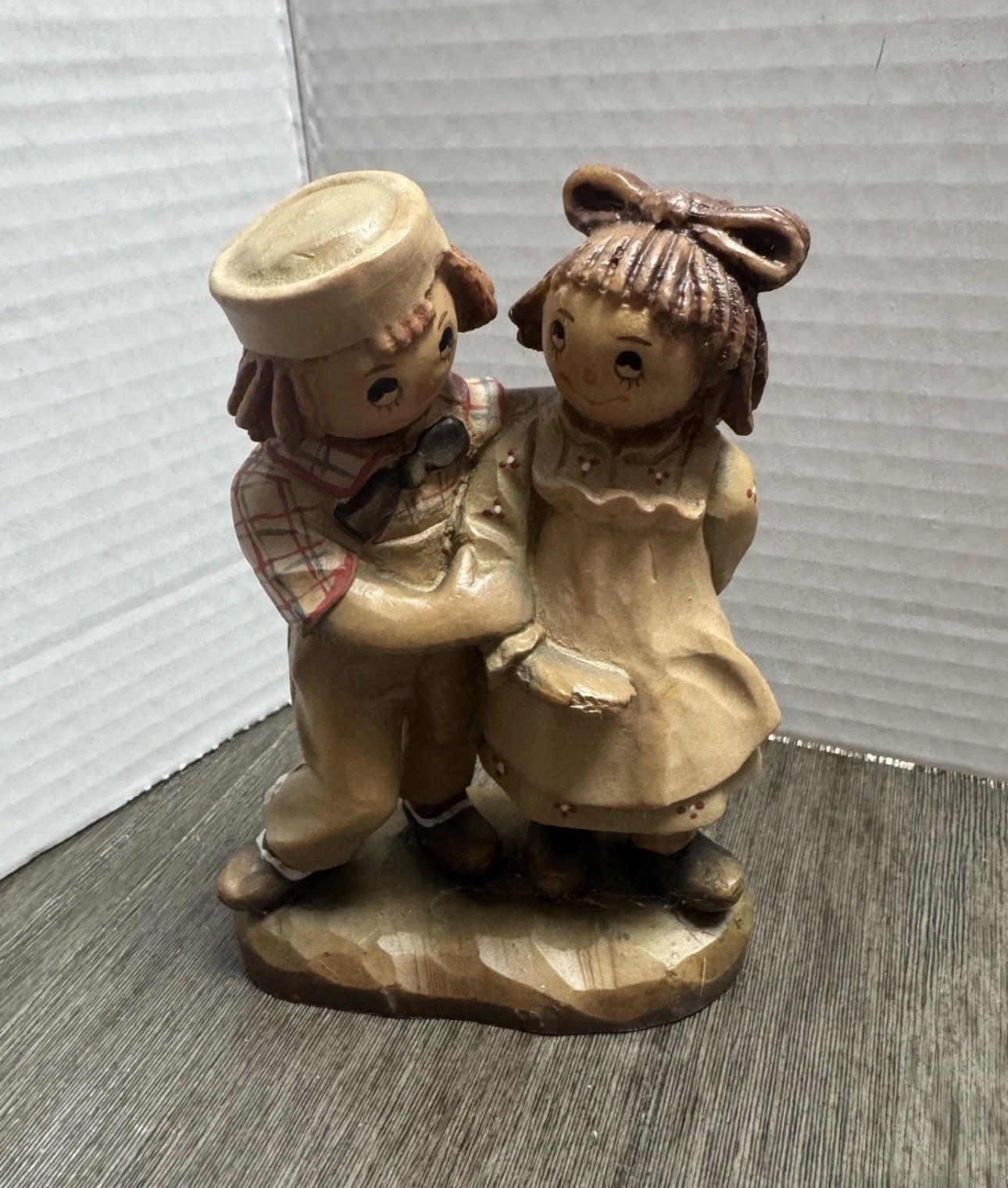 Anri Italy Raggedy Ann & Andy Wood Carved Figurine Bobbs Merrill