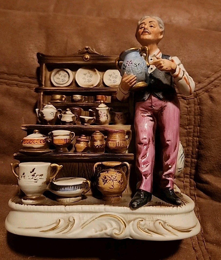Pottery Salesman Inspired By Traditional Meissen or Dresden Porcelain Model 6.5″