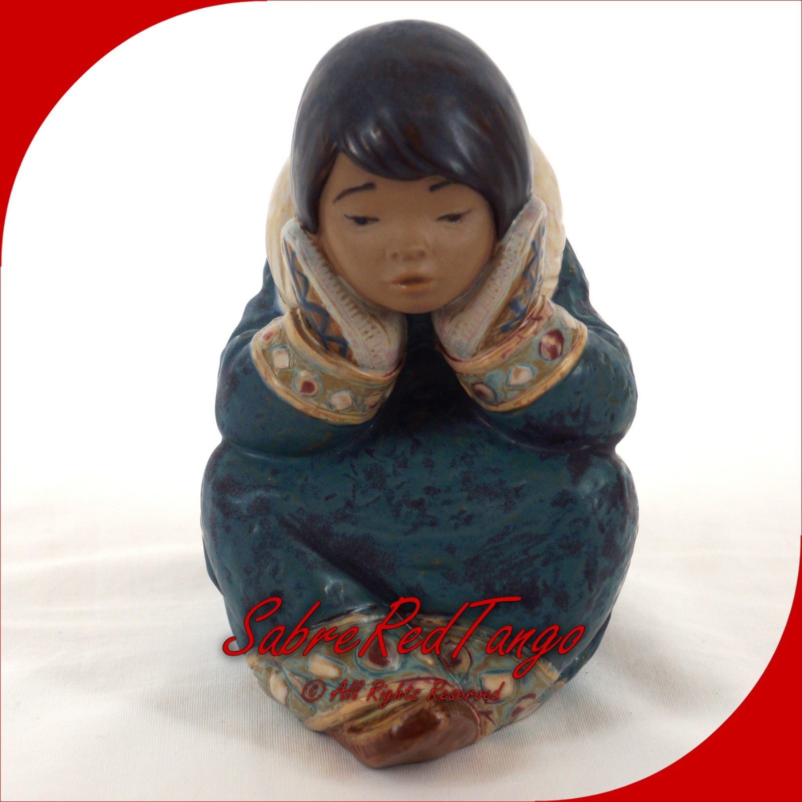 LLADRO PENSIVE ESKIMO GIRL FIGURINE FRANCISCO CATALÁ #12158 WITH BOX
