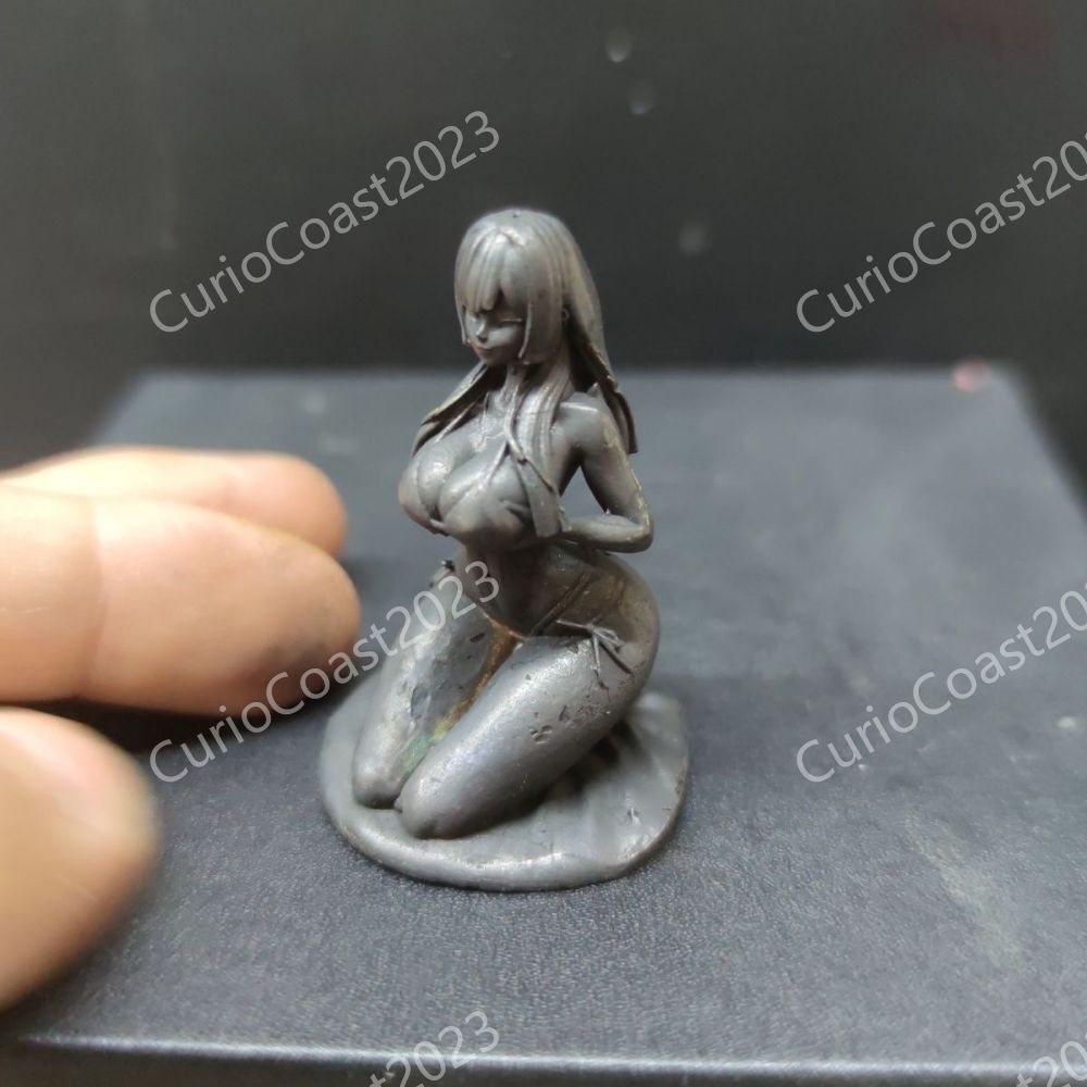 Pure Brass Busty Lady Girl Copper Beauty Elf Lily Ornaments Female Body Statue
