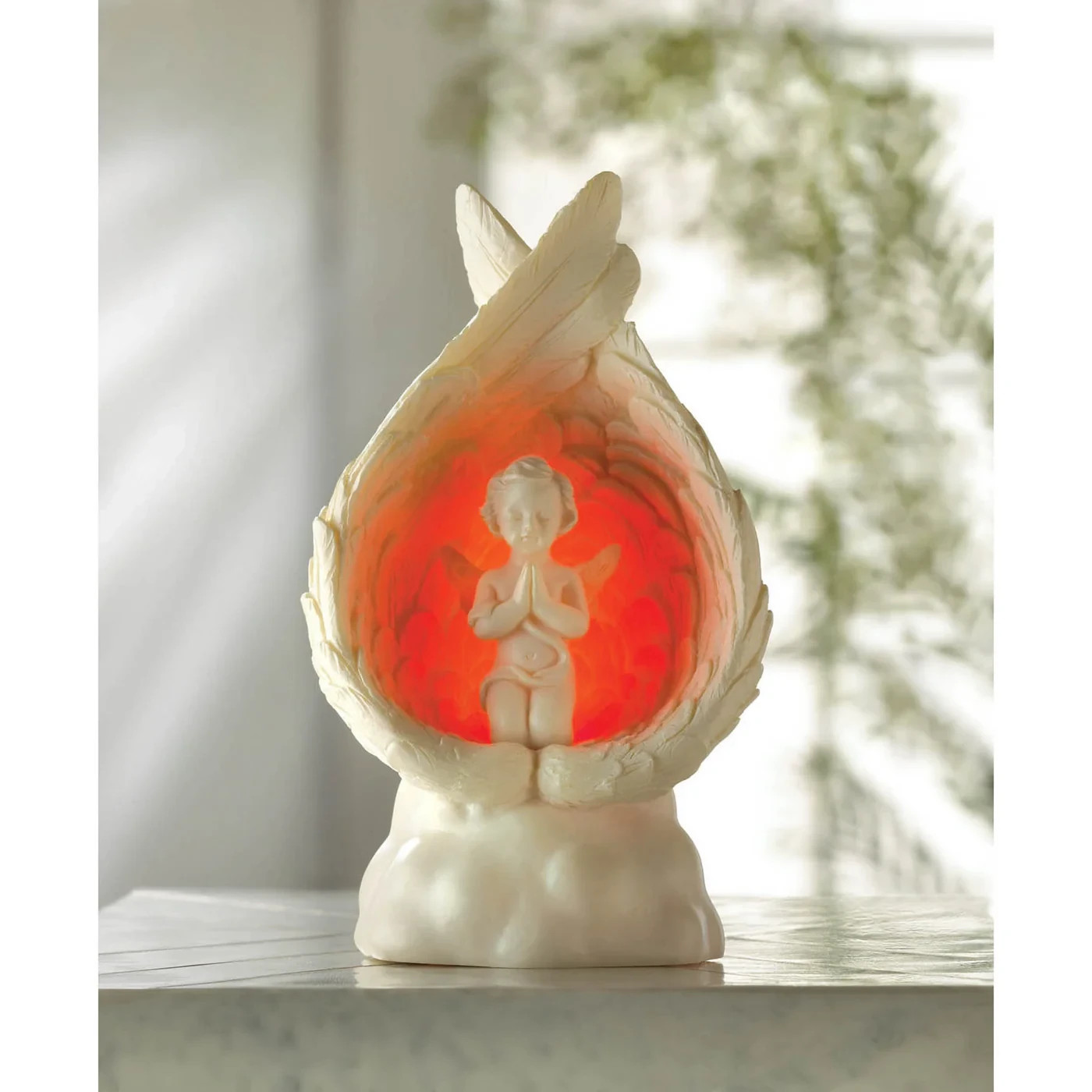 Led Light-Up Praying Angel Figurine