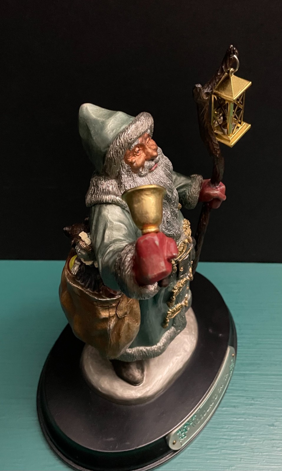 RARE Chilmark Pewter Liberty Christmas Bell Lantern Woodland Santa Claus Statue