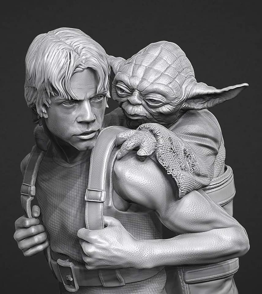 Luke Skywalker & Yoda StarWars V1! Printed 16k Res! HandPainted or Unpainted!