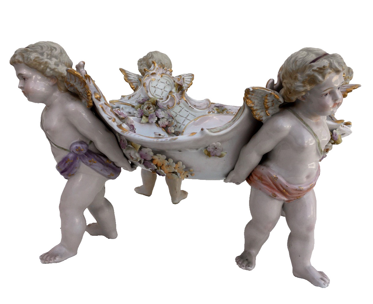 c. 1865 Von Schierholz Porcelain Factory , Germany, Cherub Porcelain Centerpiece