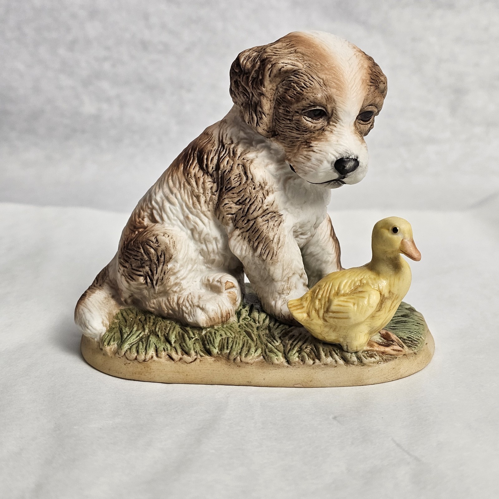 Vintage Homco Spaniel Puppy Dog with Duck Porcelain Figurine Series #1413