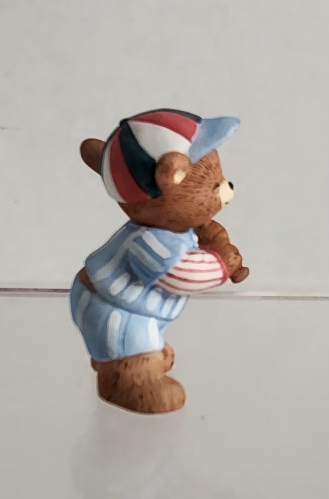 Vtg BC Bronson Porcelain Ceramic Bear Figurine Excellent Condition Baseball