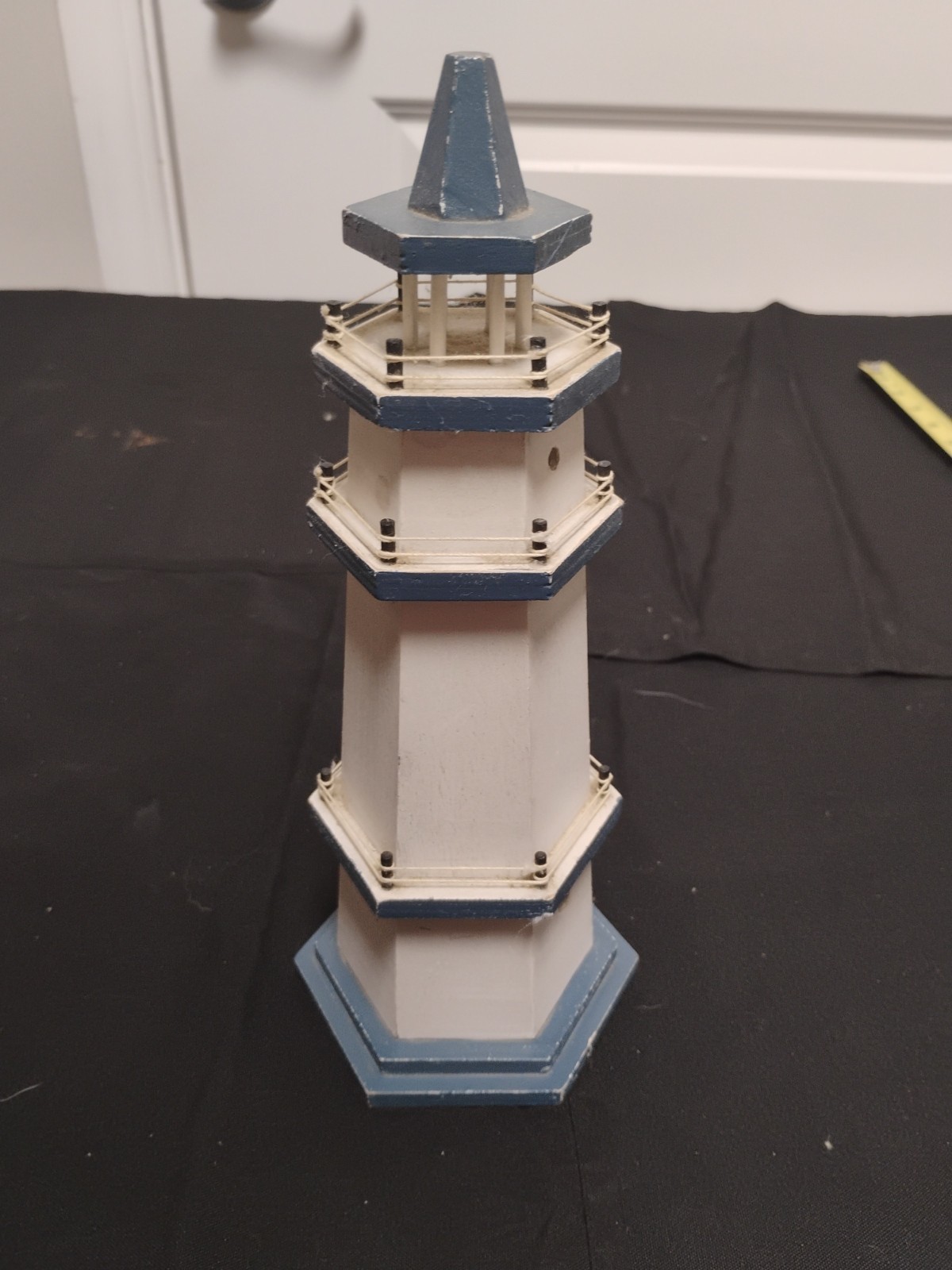 10.5 In Tall Lighthouse Decorative Figurine/Wooden/ Made In China