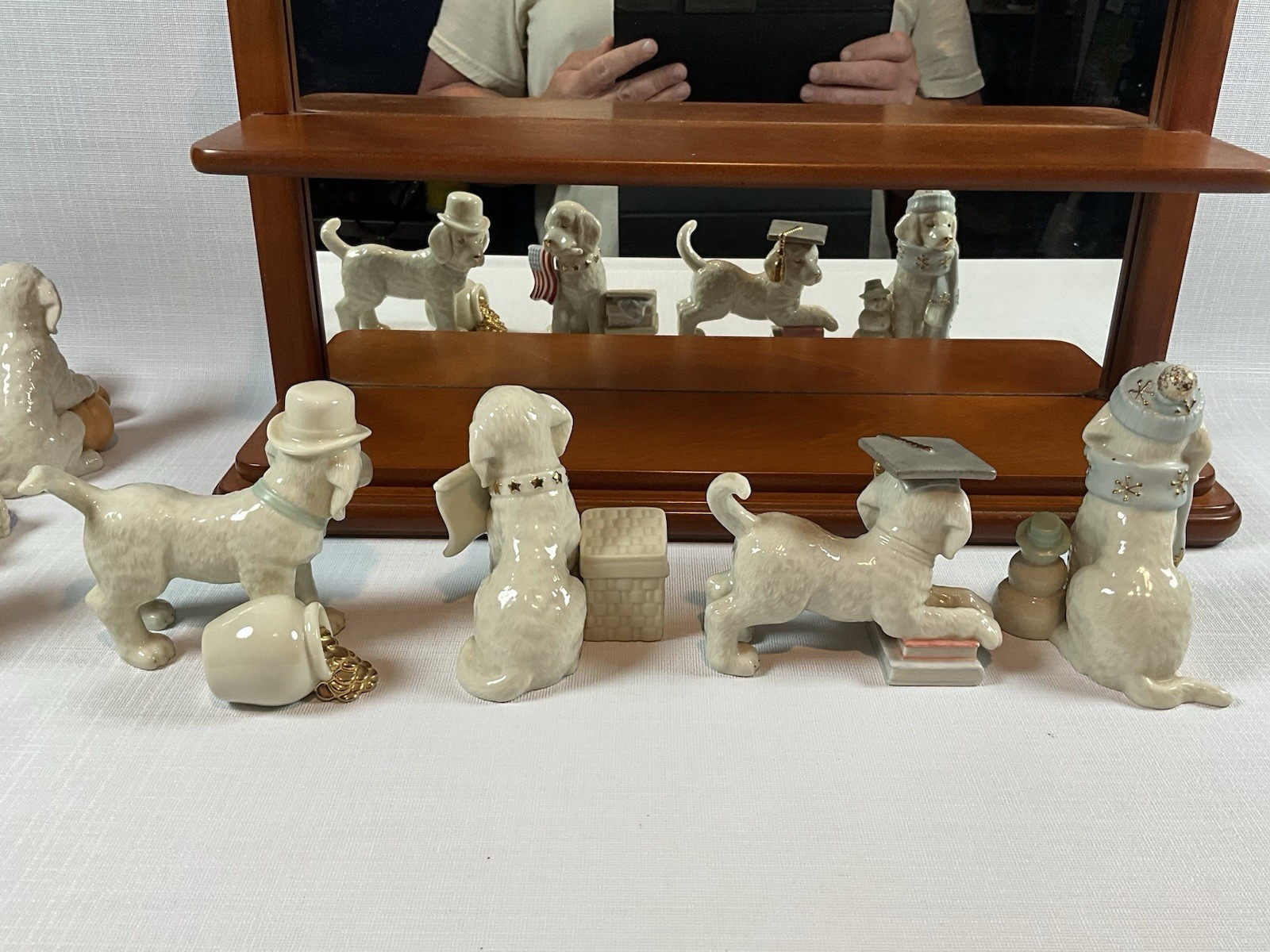 Lenox Golden Year Of Puppies Collection Complete With Shelf Display Excellent