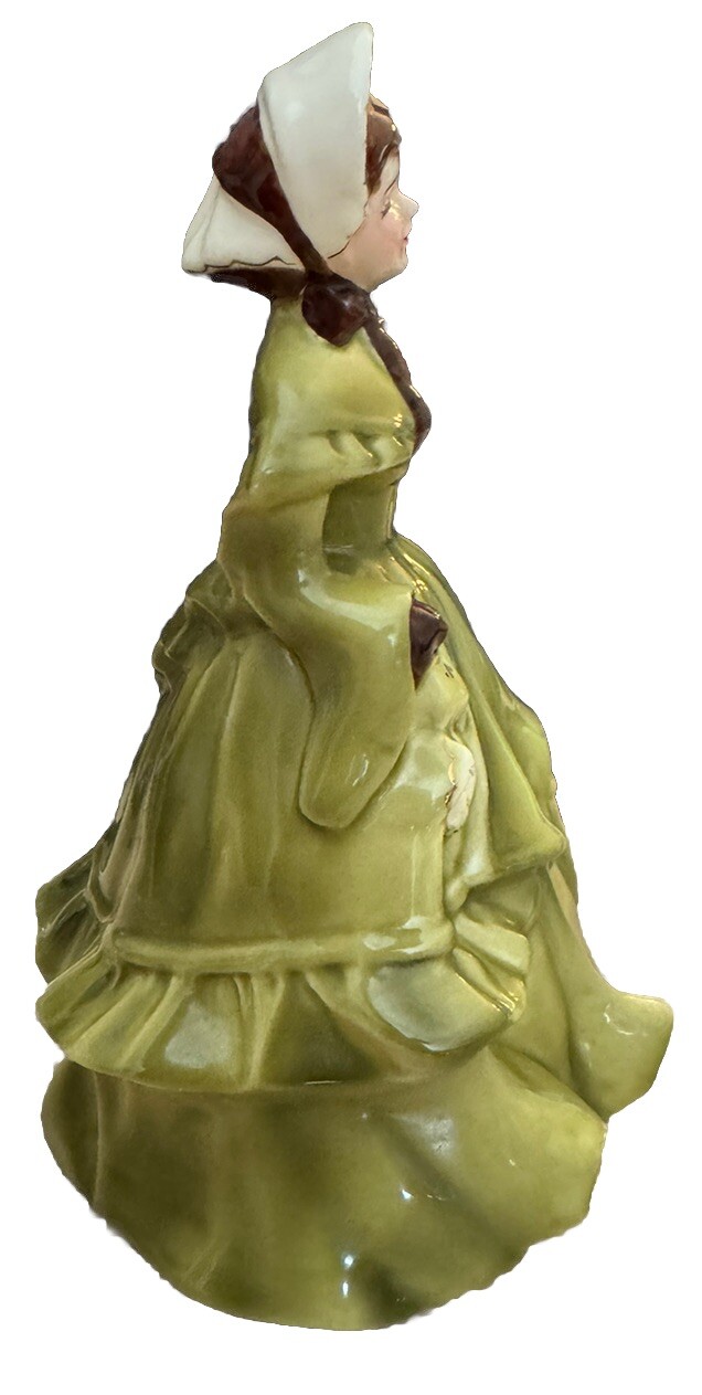 Florence Ceramics Vtg Melanie Porcelain Figurine Green Dress Pasadena,CA